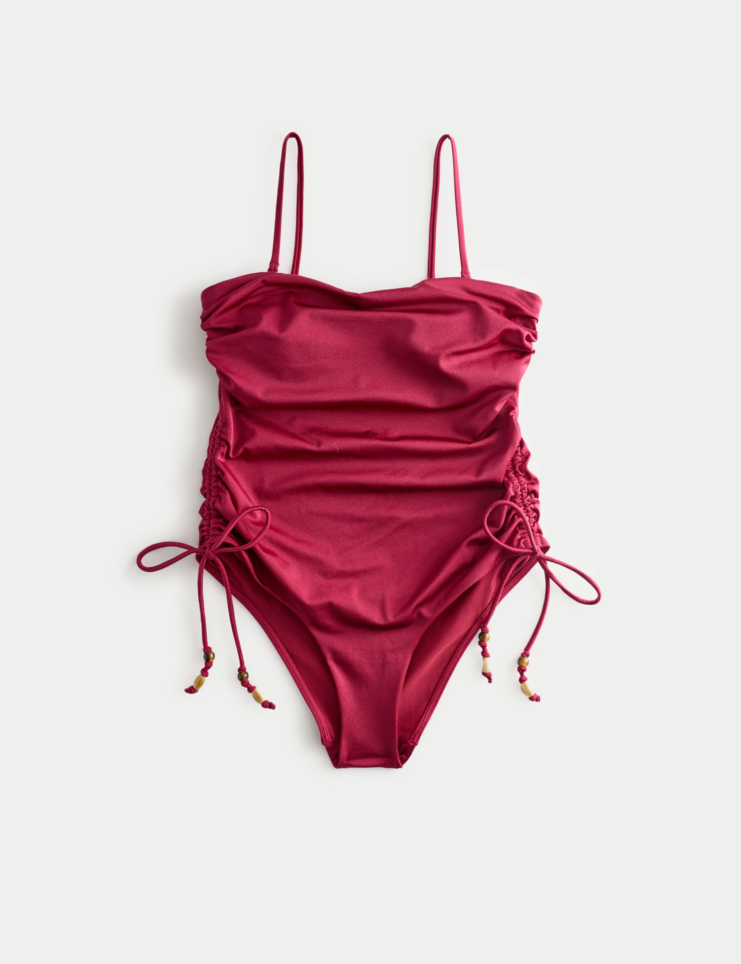 Tummy Control Sheen Wired Bandeau Swimsuit