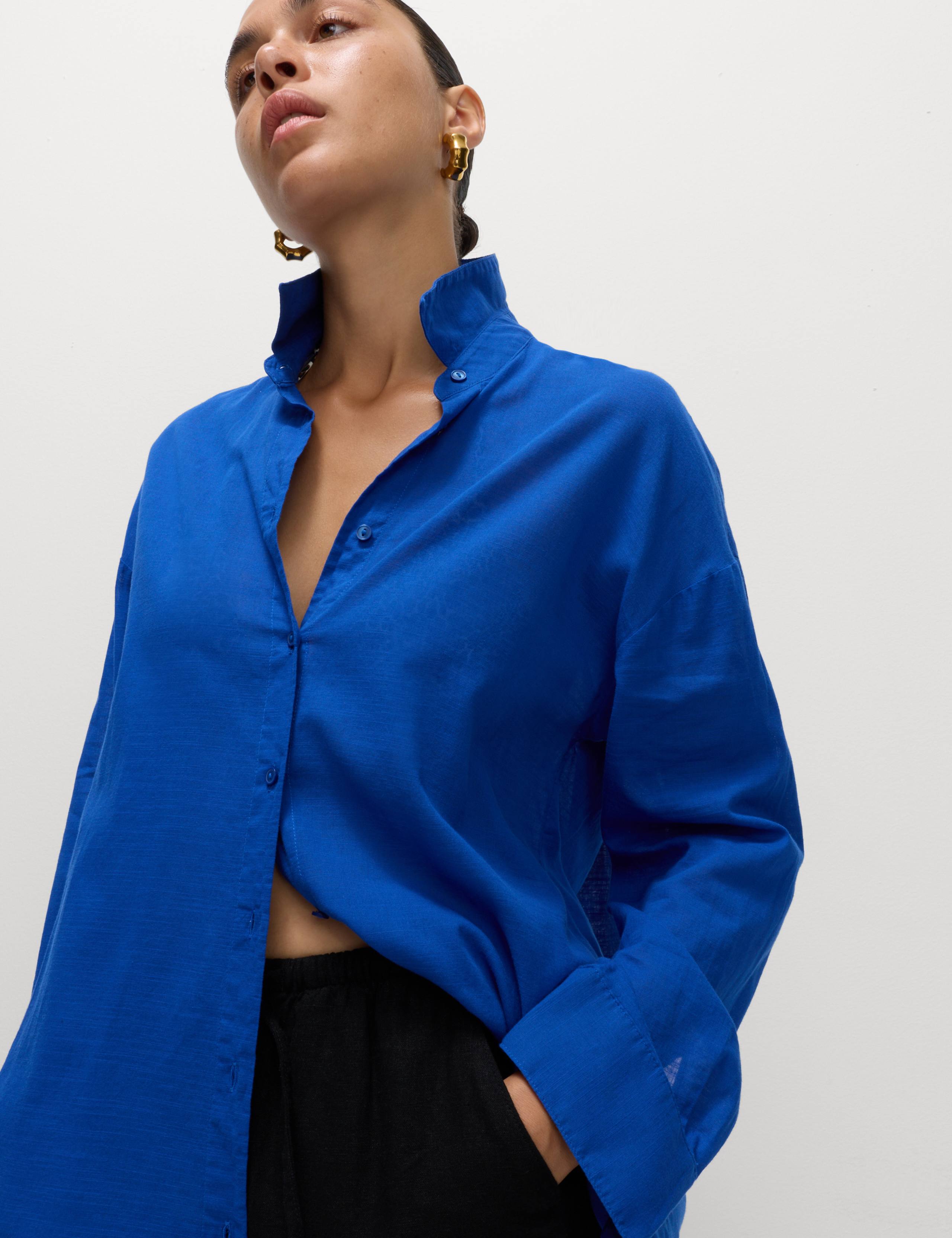 Pure Cotton Collared Beach Shirt