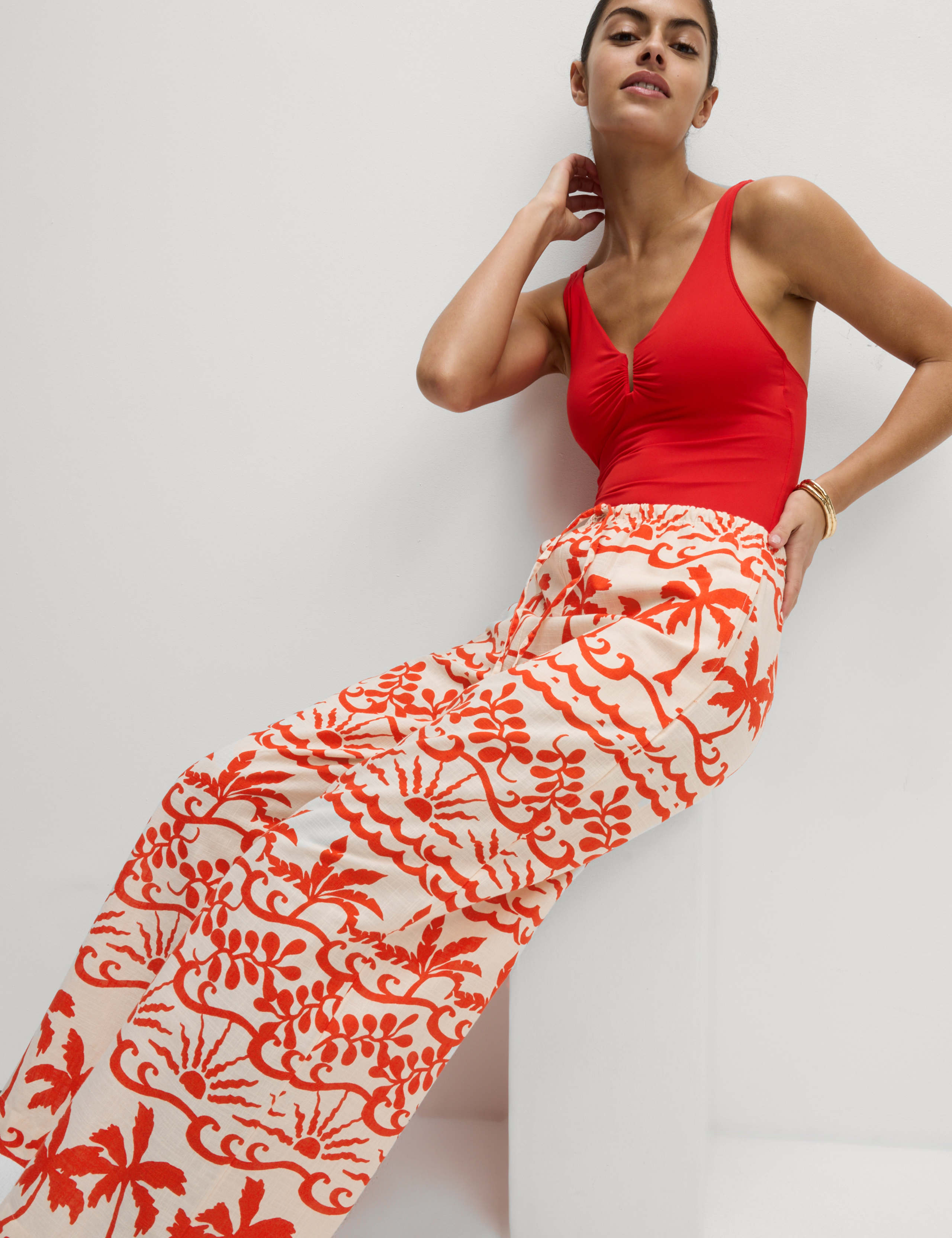 Pure Cotton Printed Beach Trousers