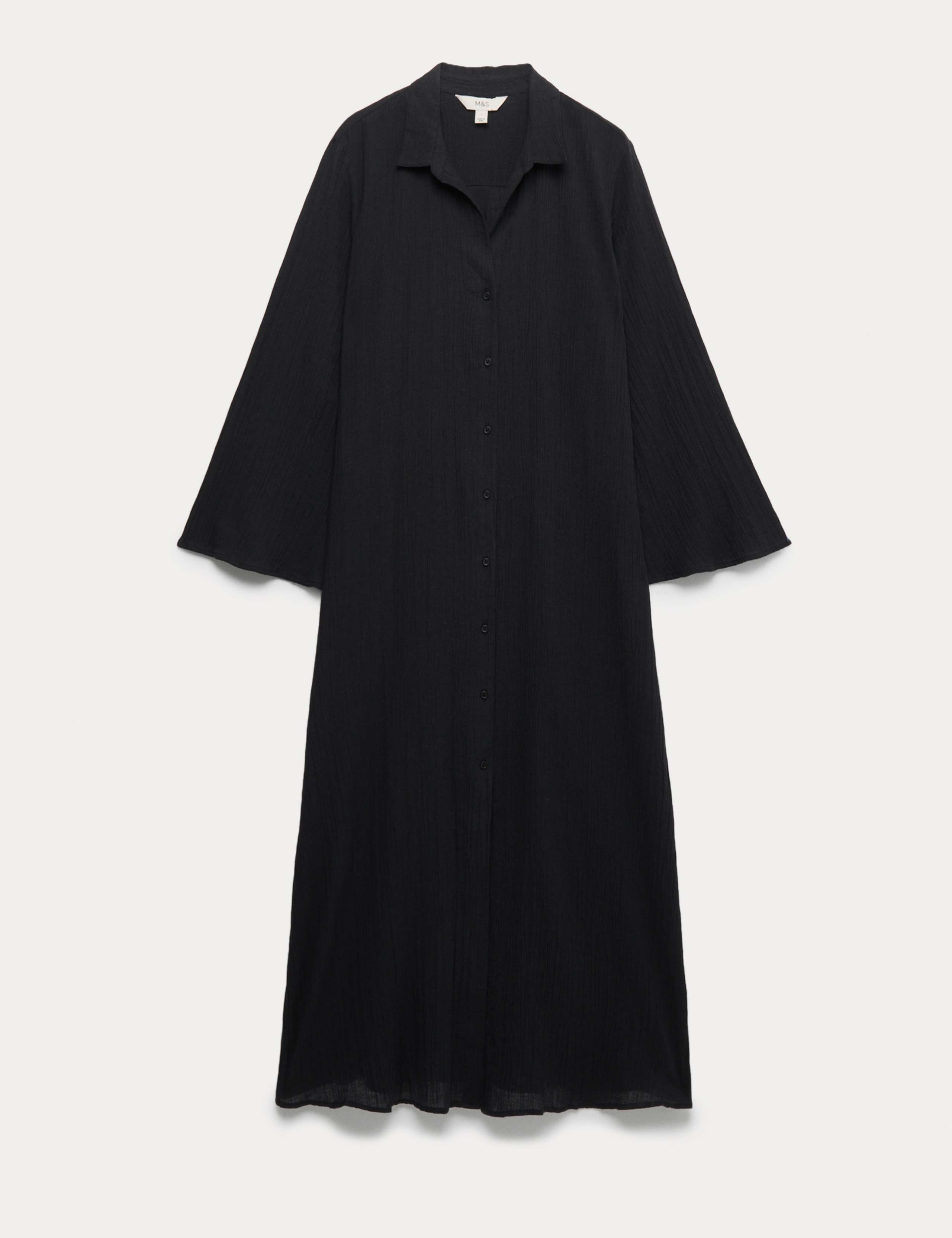 Cotton Rich Midi Shirt Dress with Linen