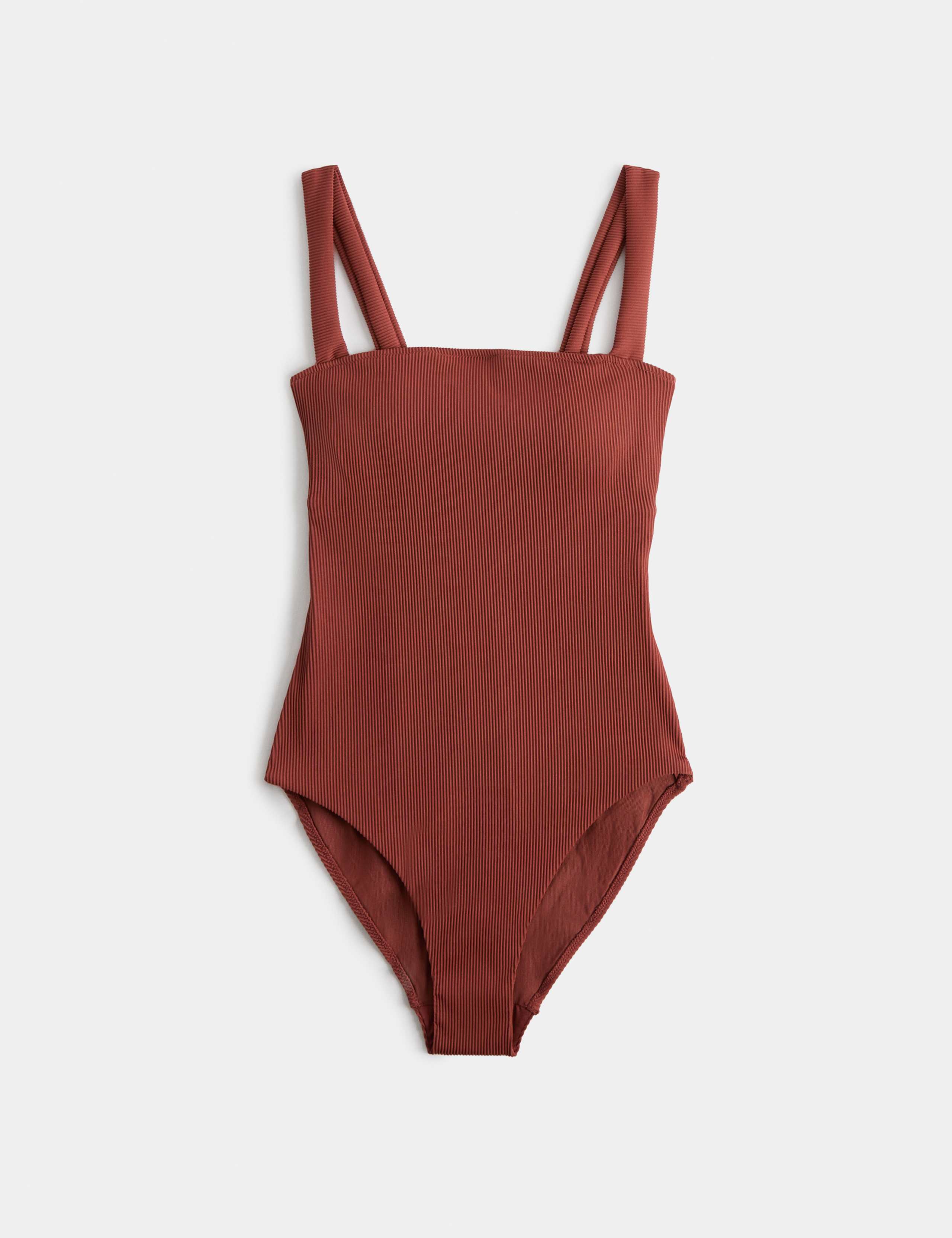 Firm Control Ribbed Square Neck Swimsuit