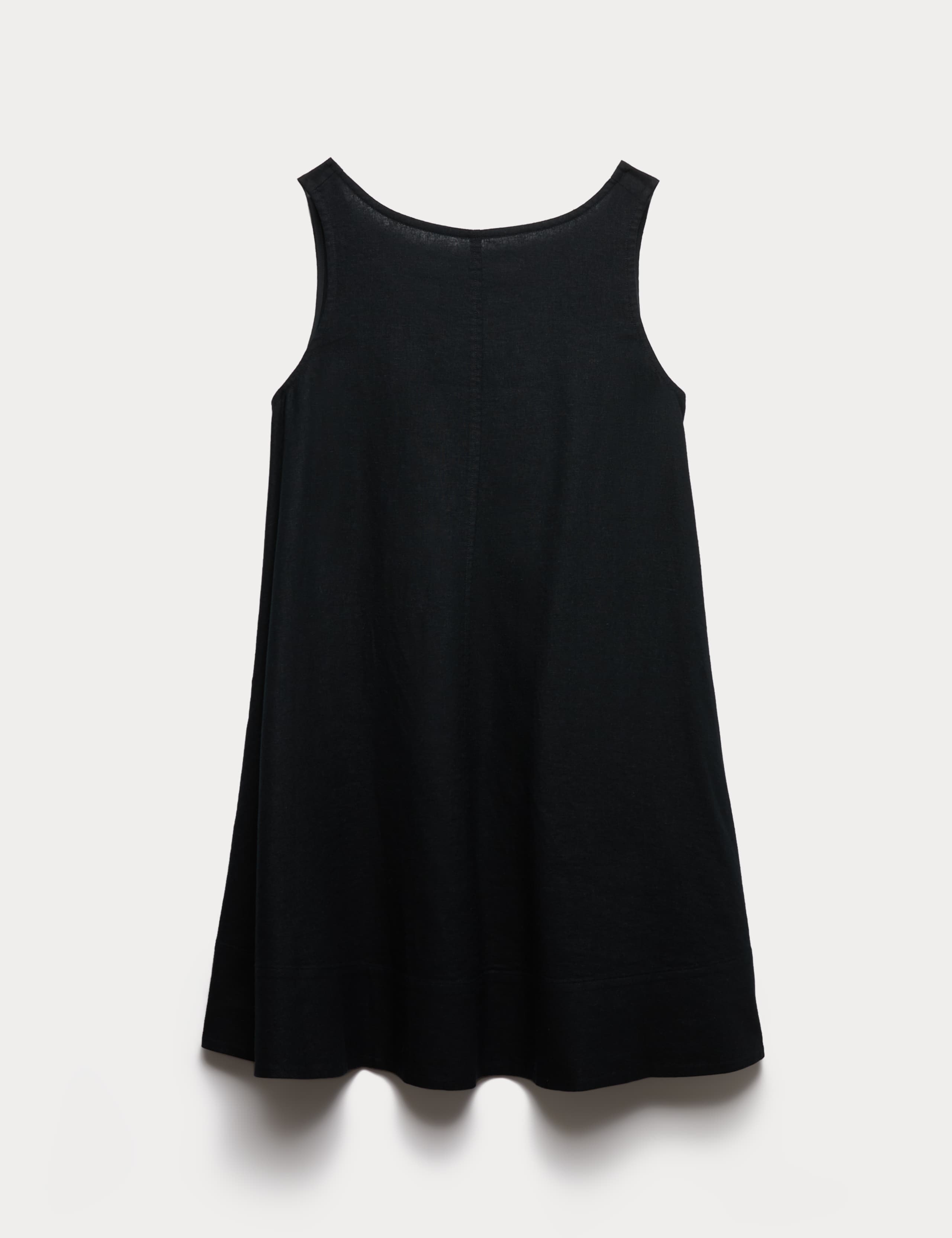 Linen Rich Scoop Neck Mini Swing Dress