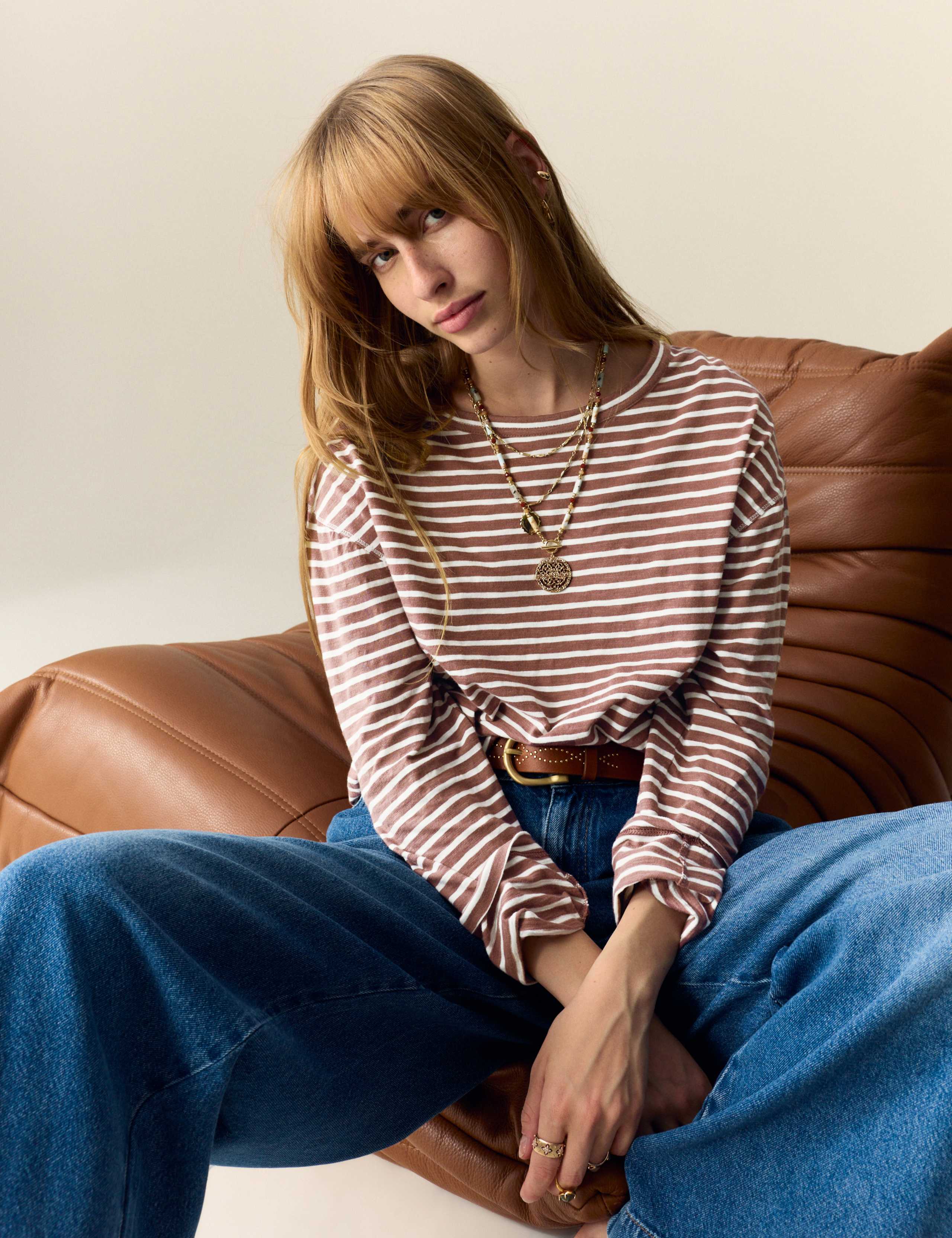 Pure Cotton Striped Top
