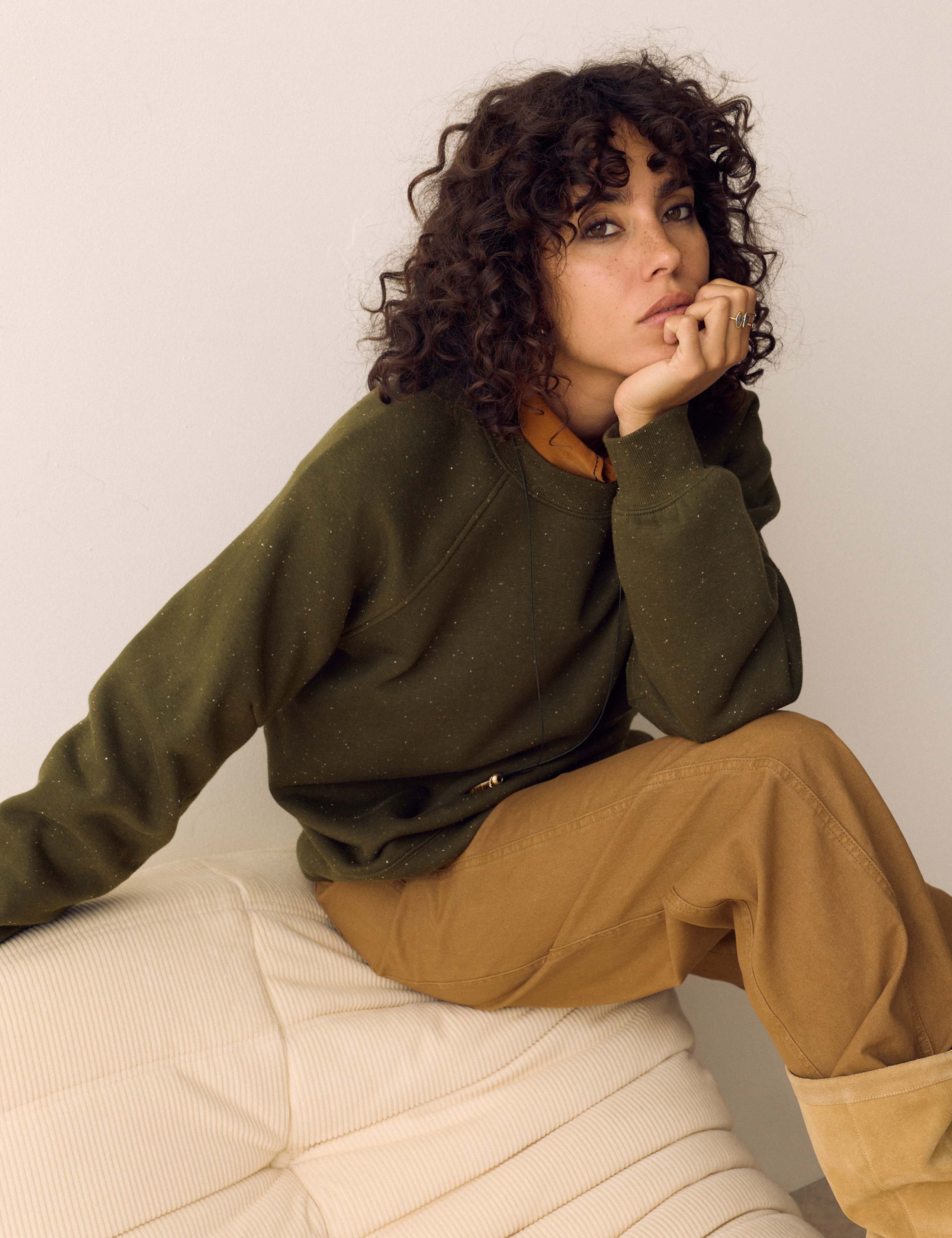 Cotton Rich Flecked Sweatshirt