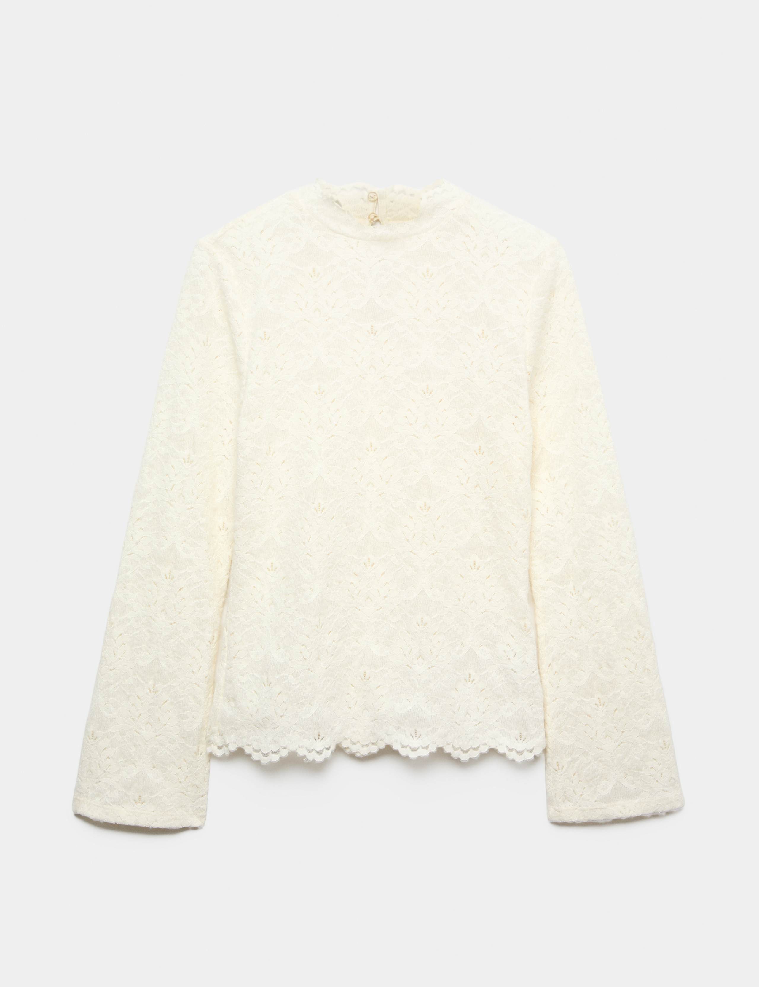 Lace High Neck Regular Fit Top
