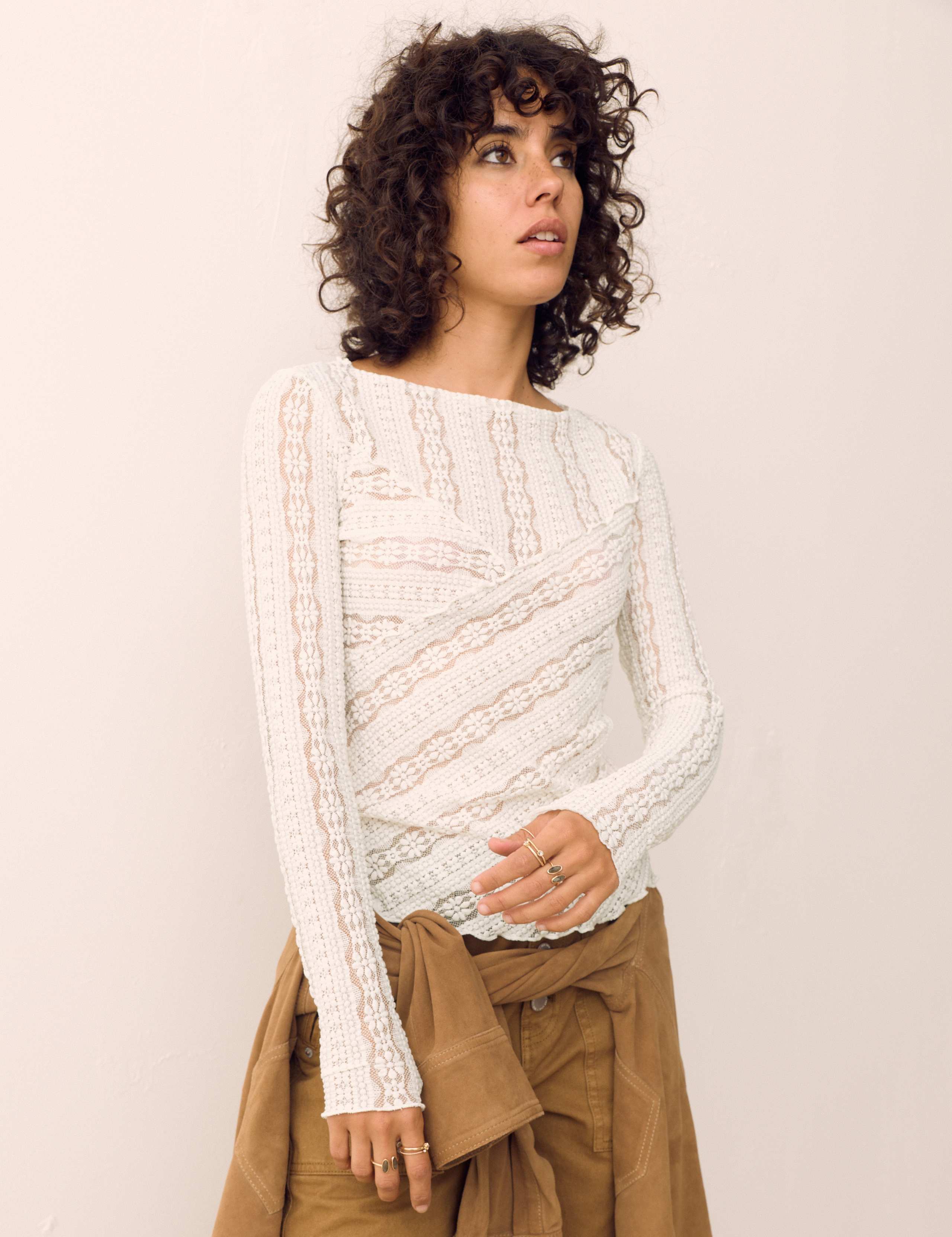 Jersey Floral Lace Top