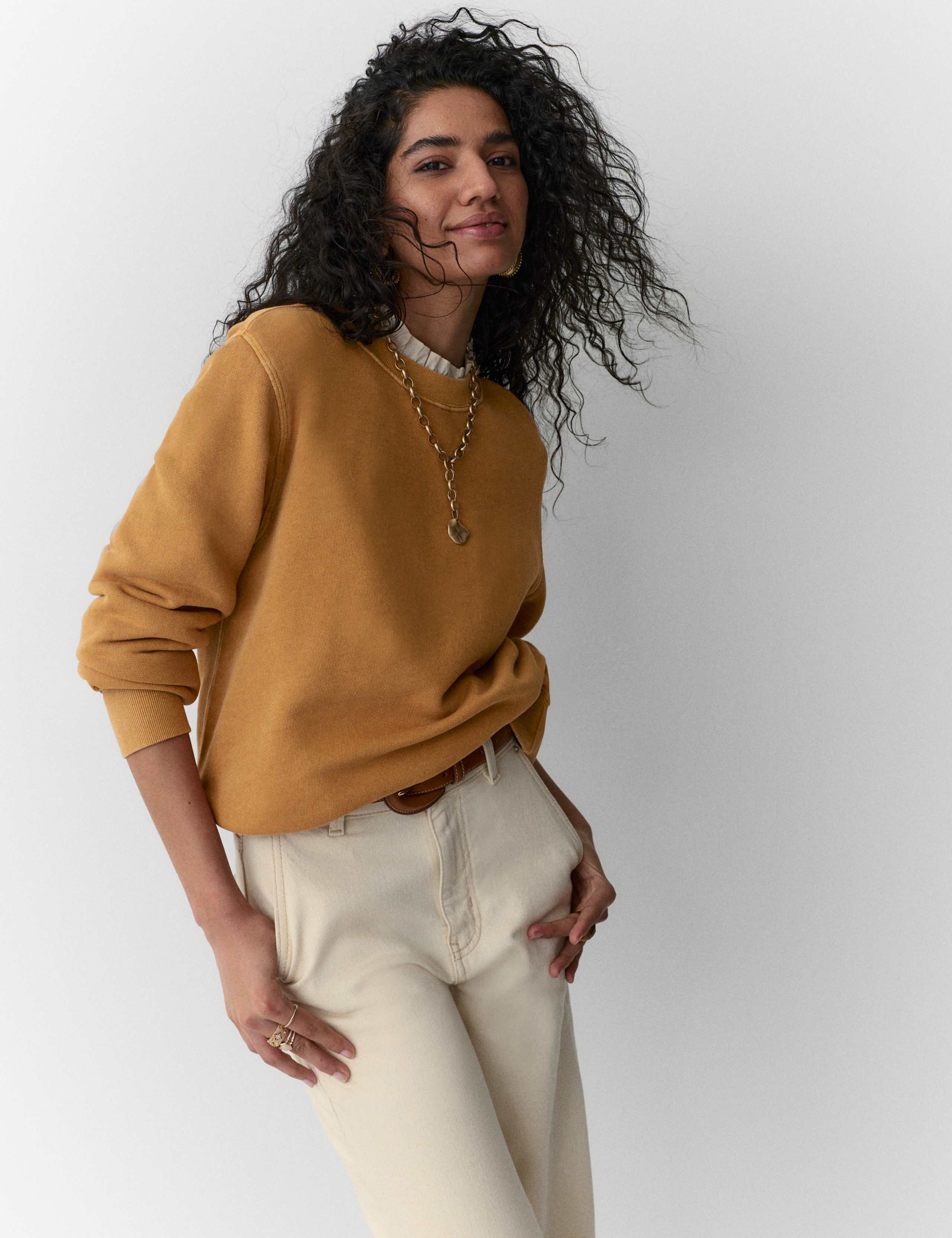 Cotton Rich Relaxed Fit Garment Dye Sweatshirt