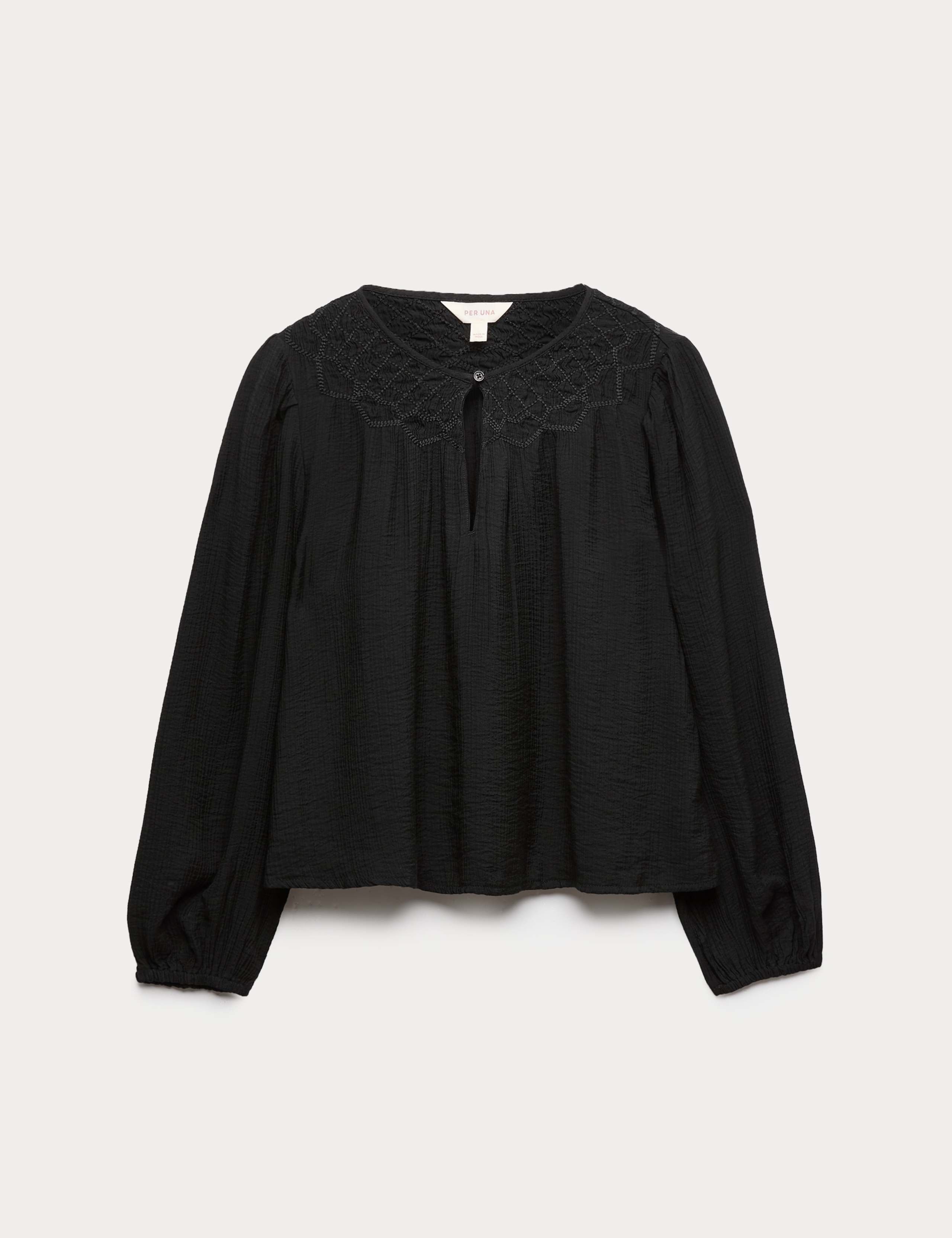 Double Cloth Smocked Blouse