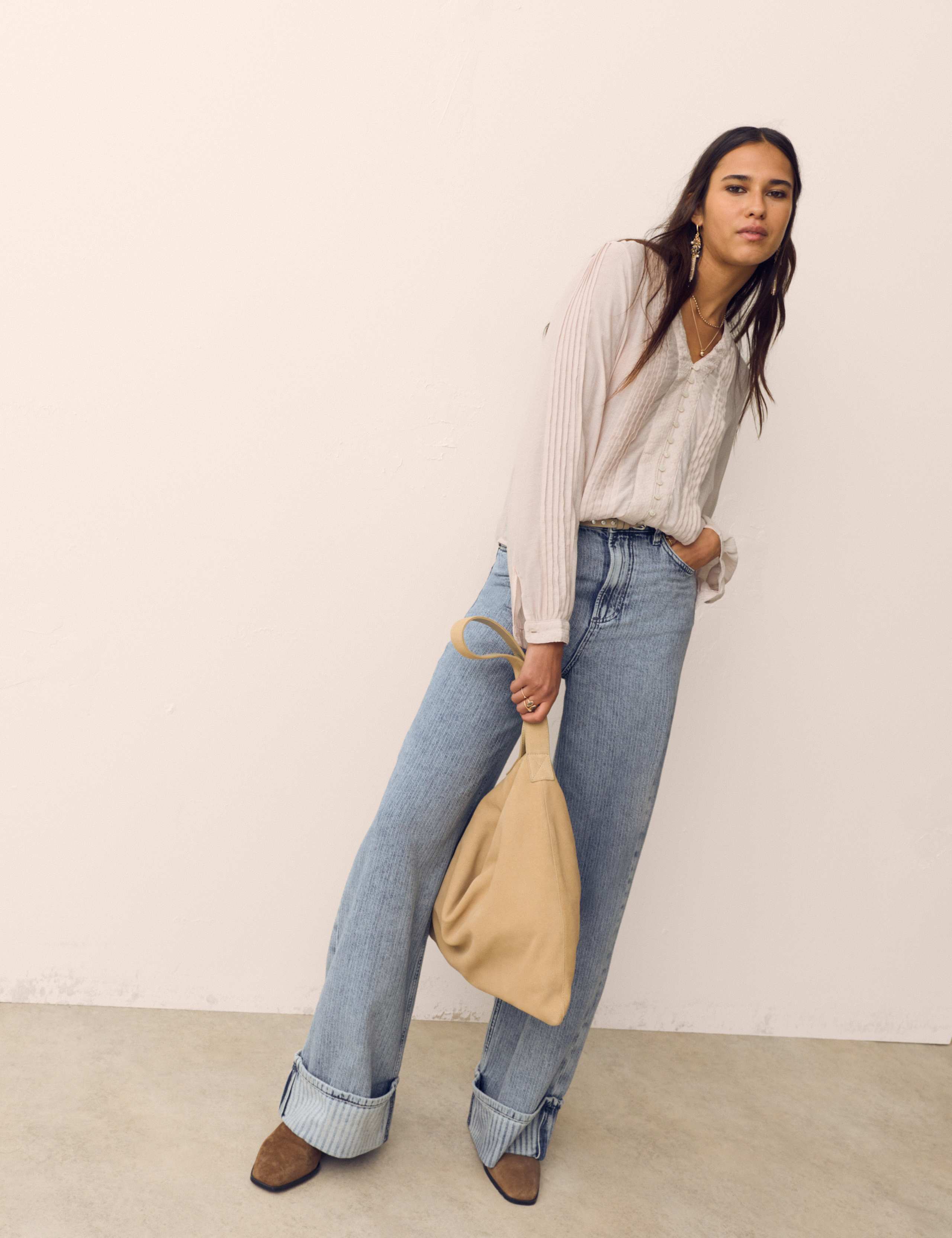 Textured V-Neck Blouse