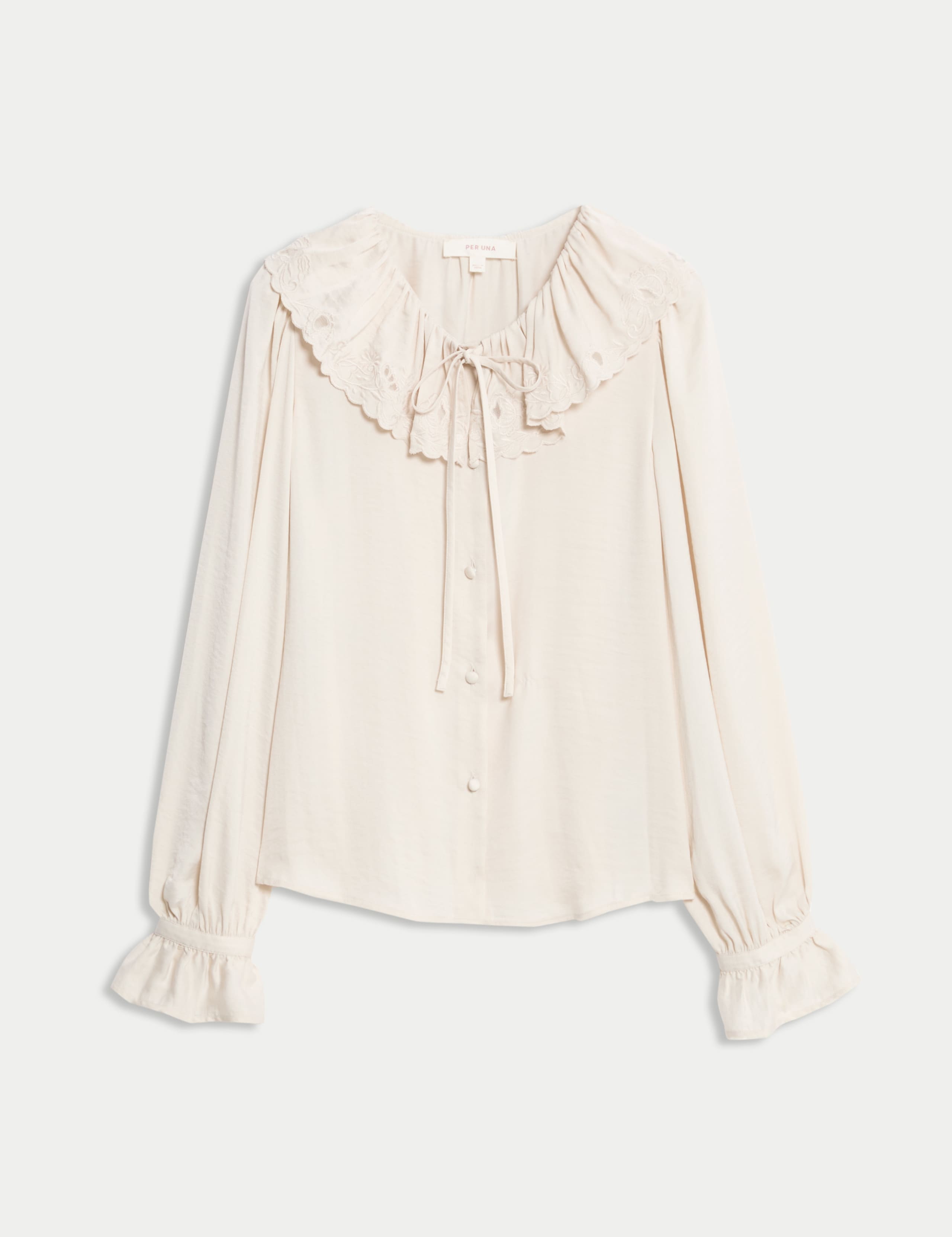 Satin Peter Pan Collar Tie Detail Blouse