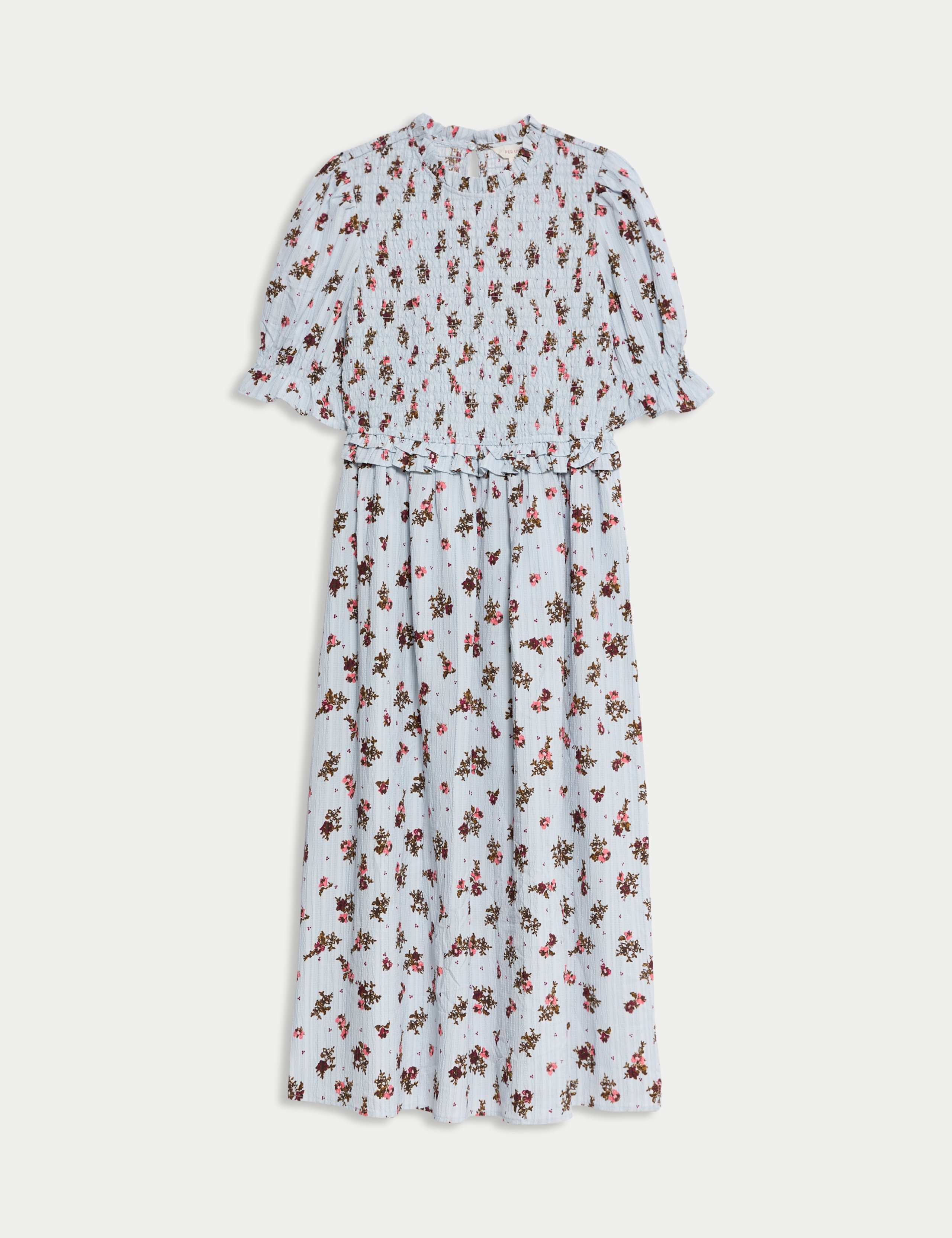 Floral Crew Neck Midi Dress