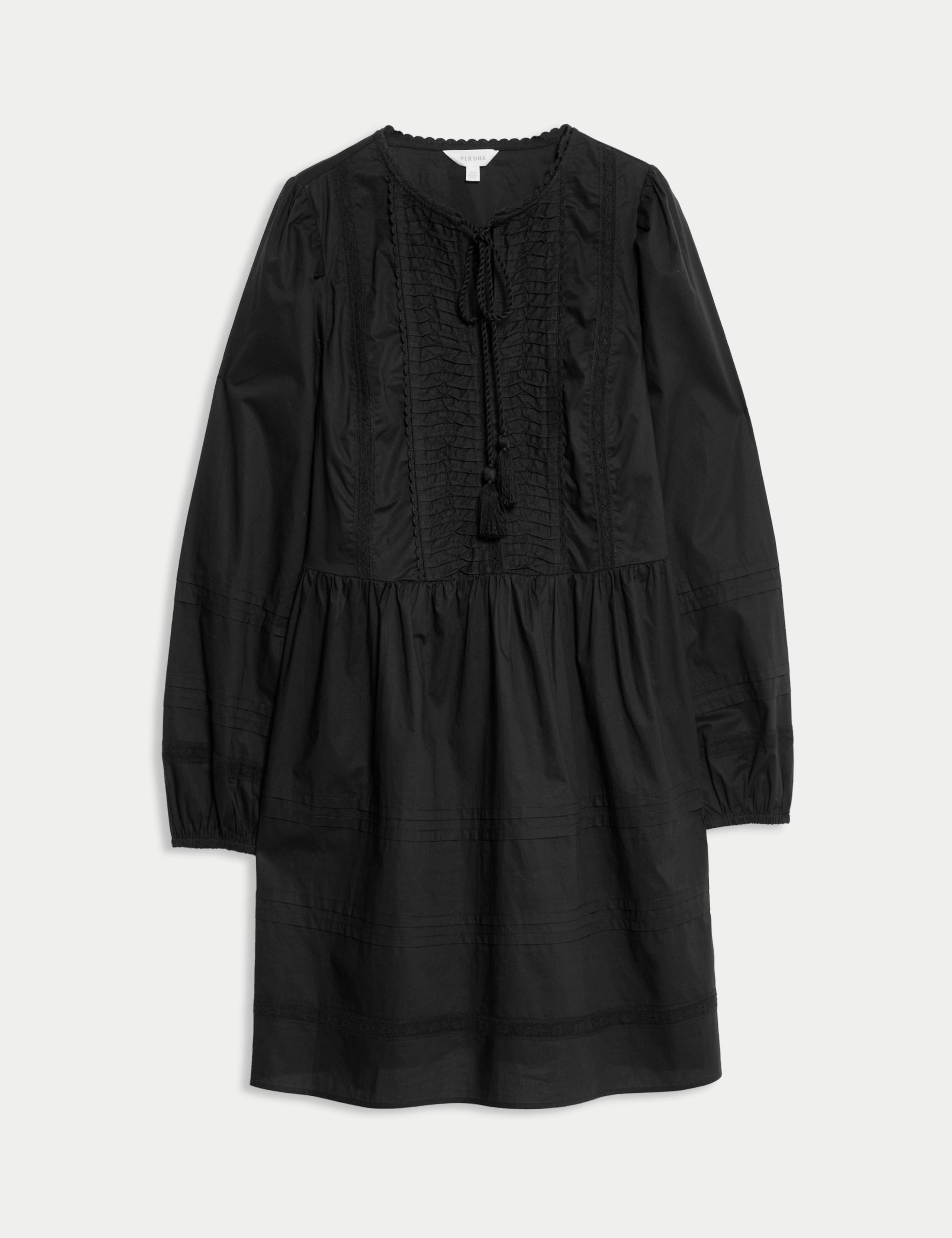 Pure Cotton Notch Neck Midi Smock Dress