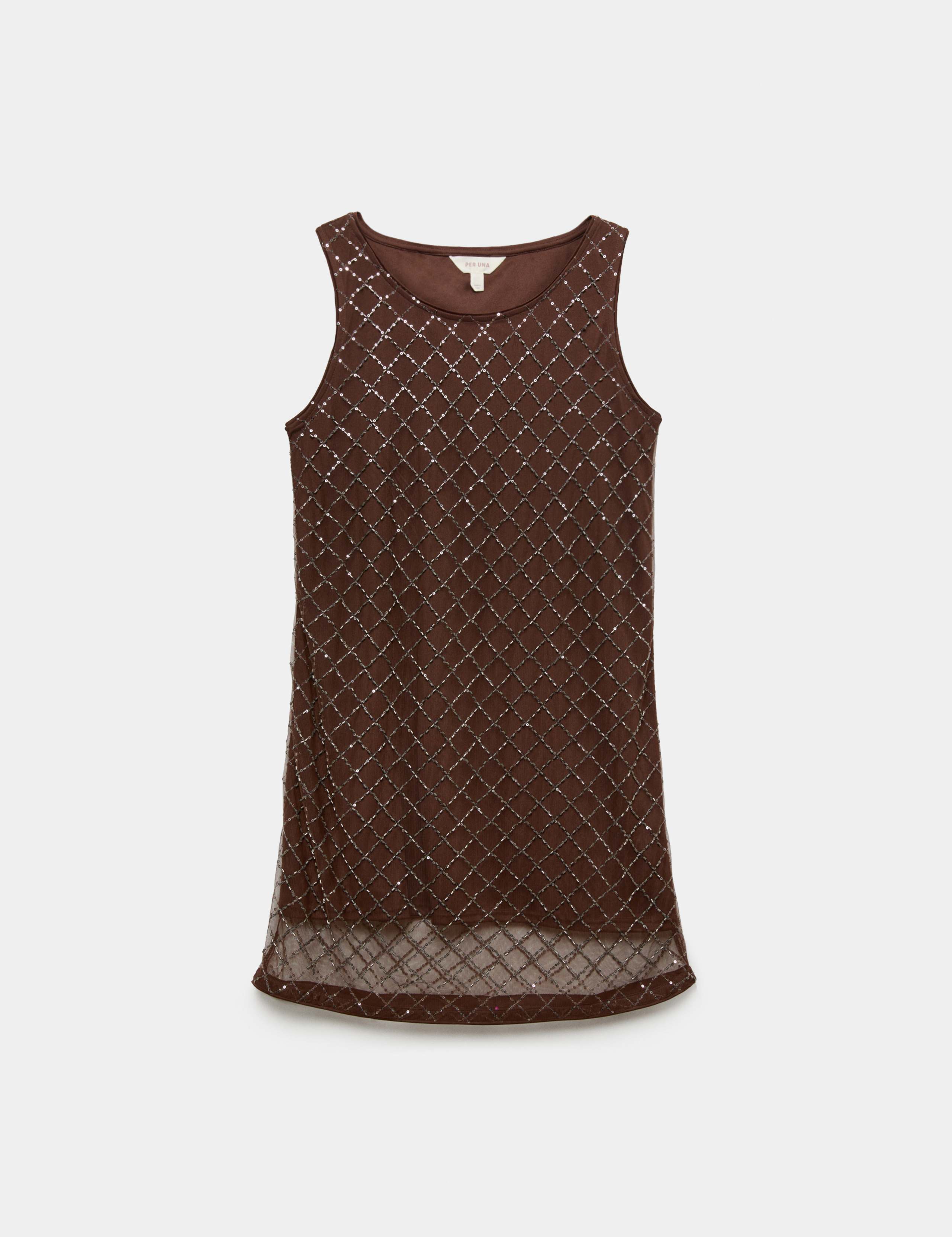 Embellished Crew Neck Midi Shift Dress