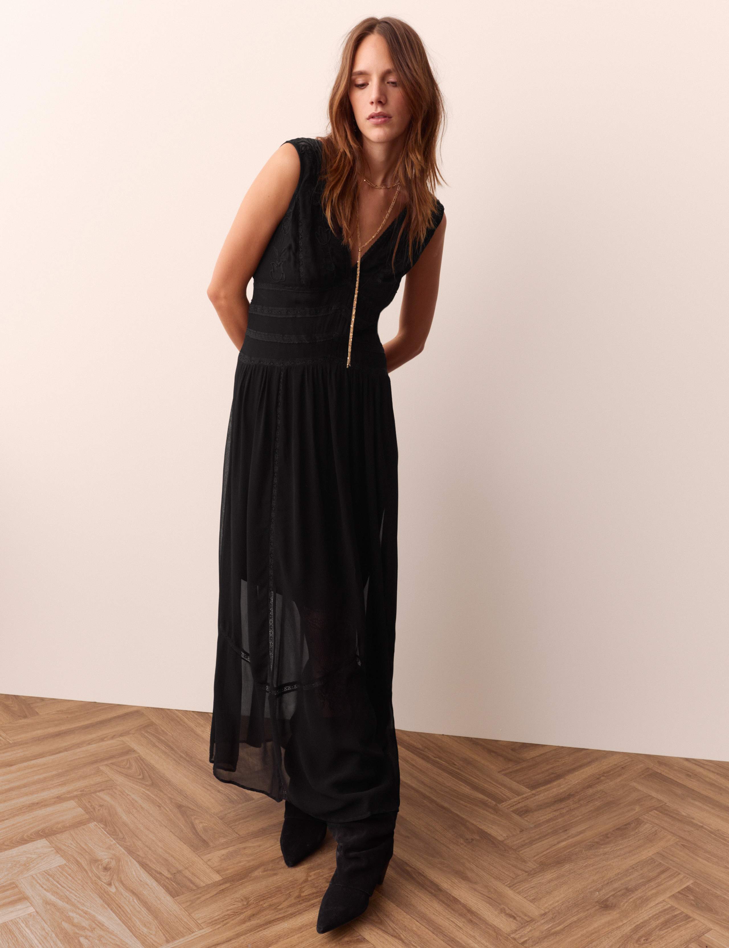 Lace Insert Maxi Dress