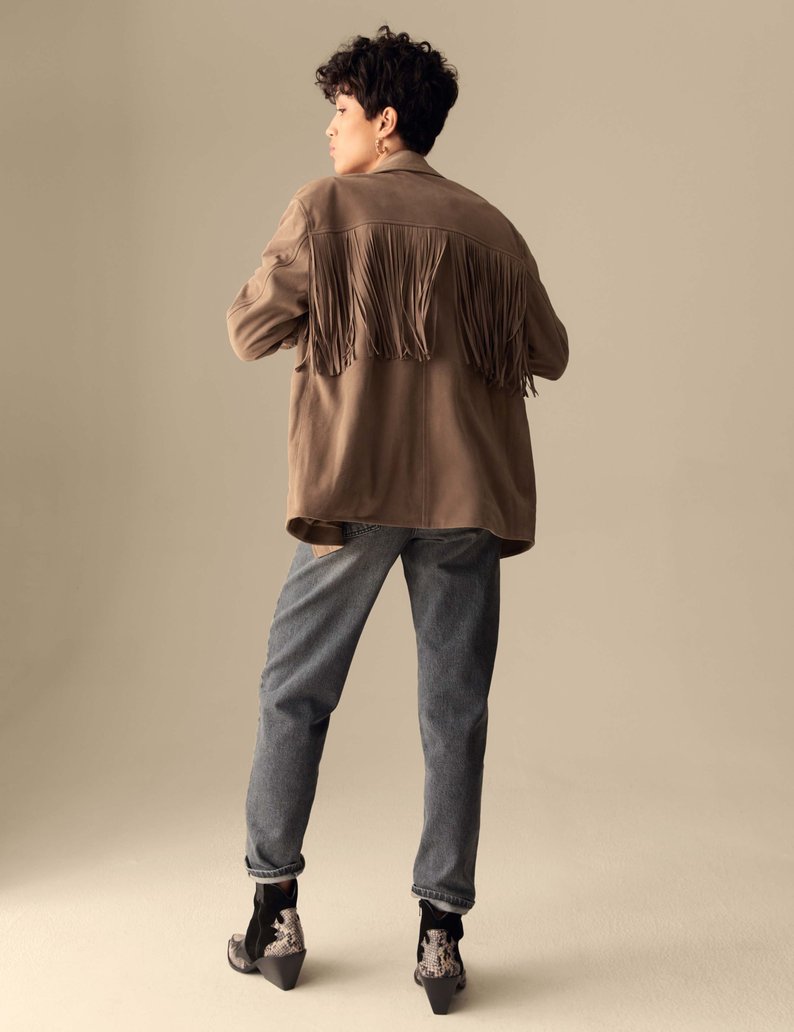 Suede Fringe Jacket