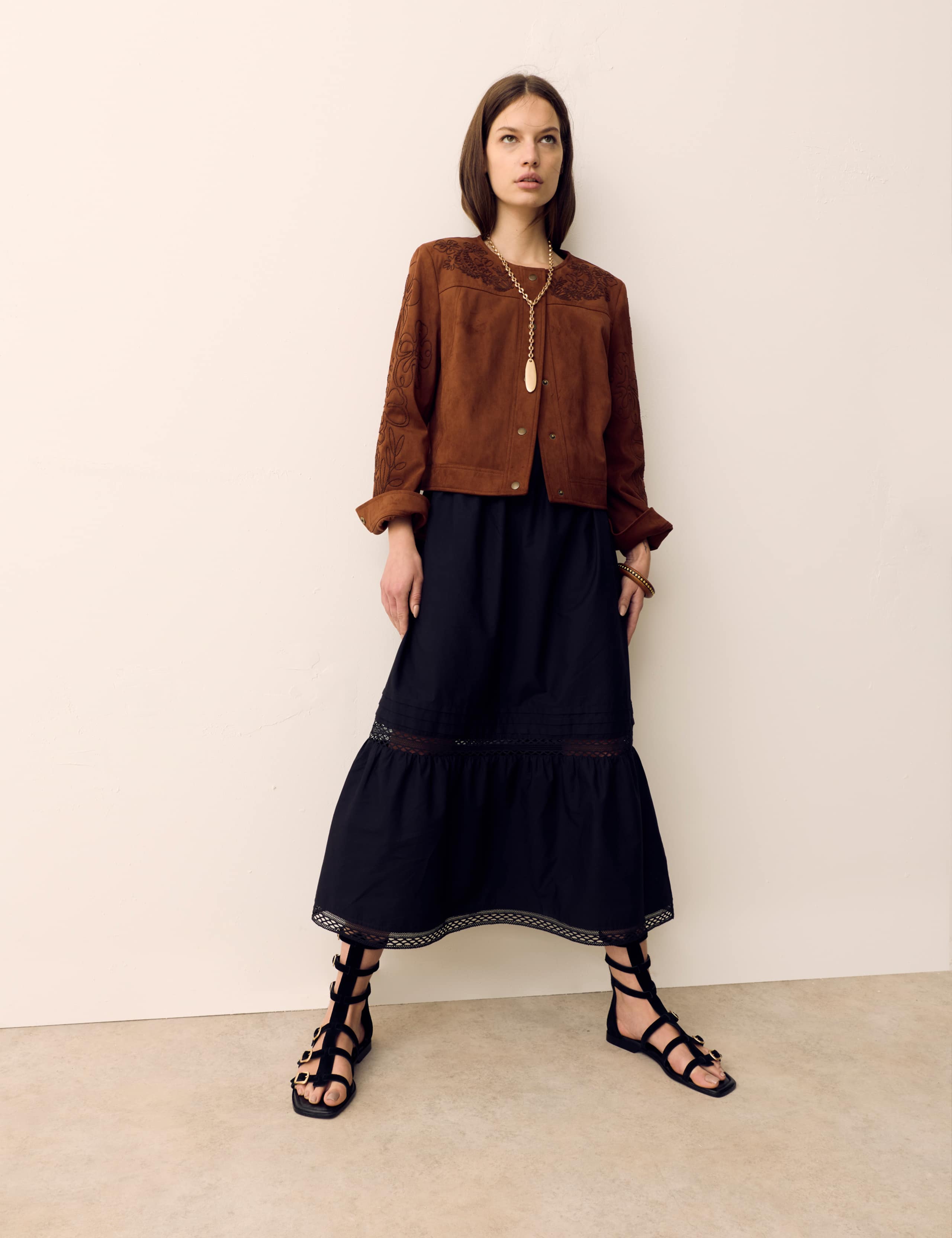 Cornelli Embroidered Suedette Jacket