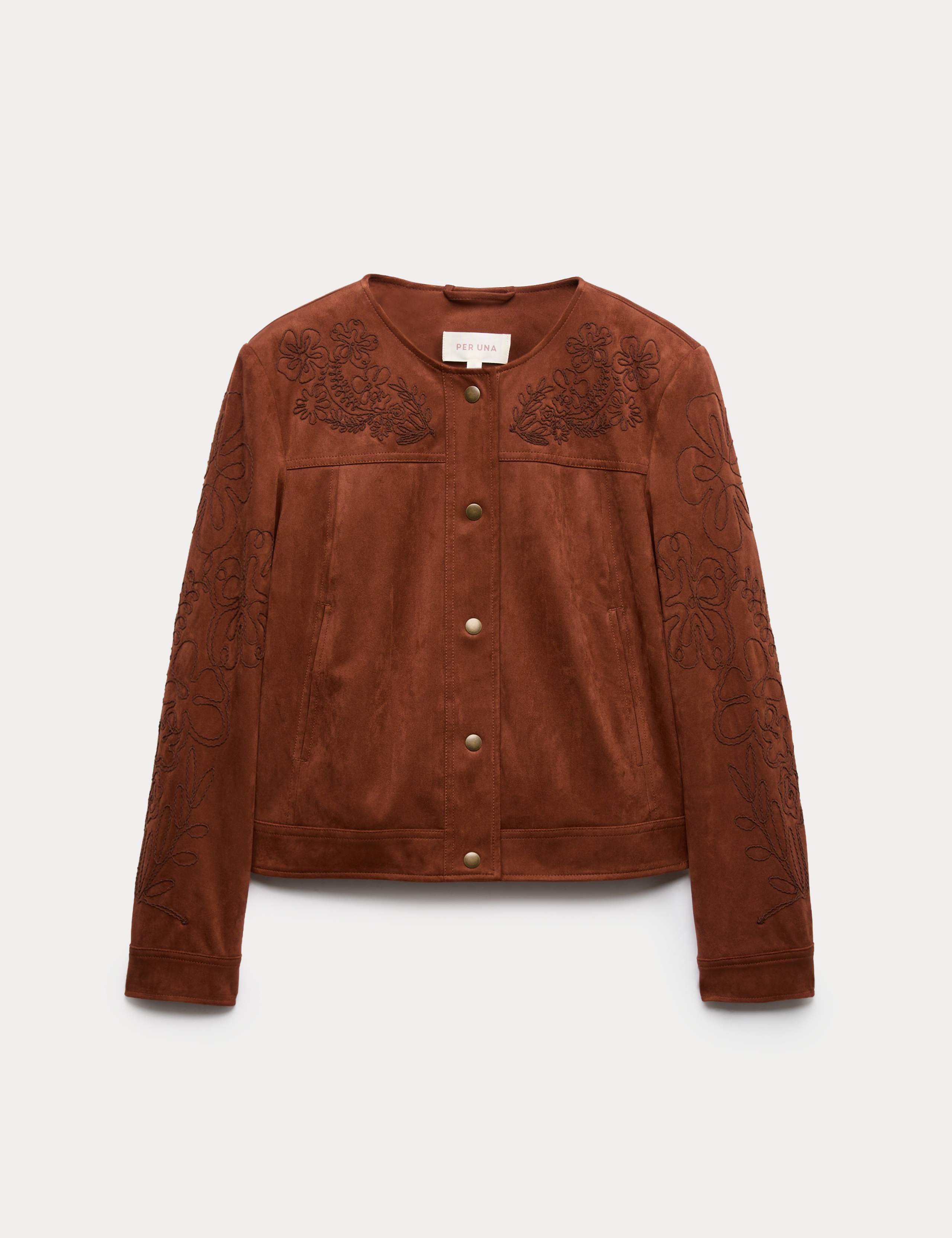 Cornelli Embroidered Suedette Jacket