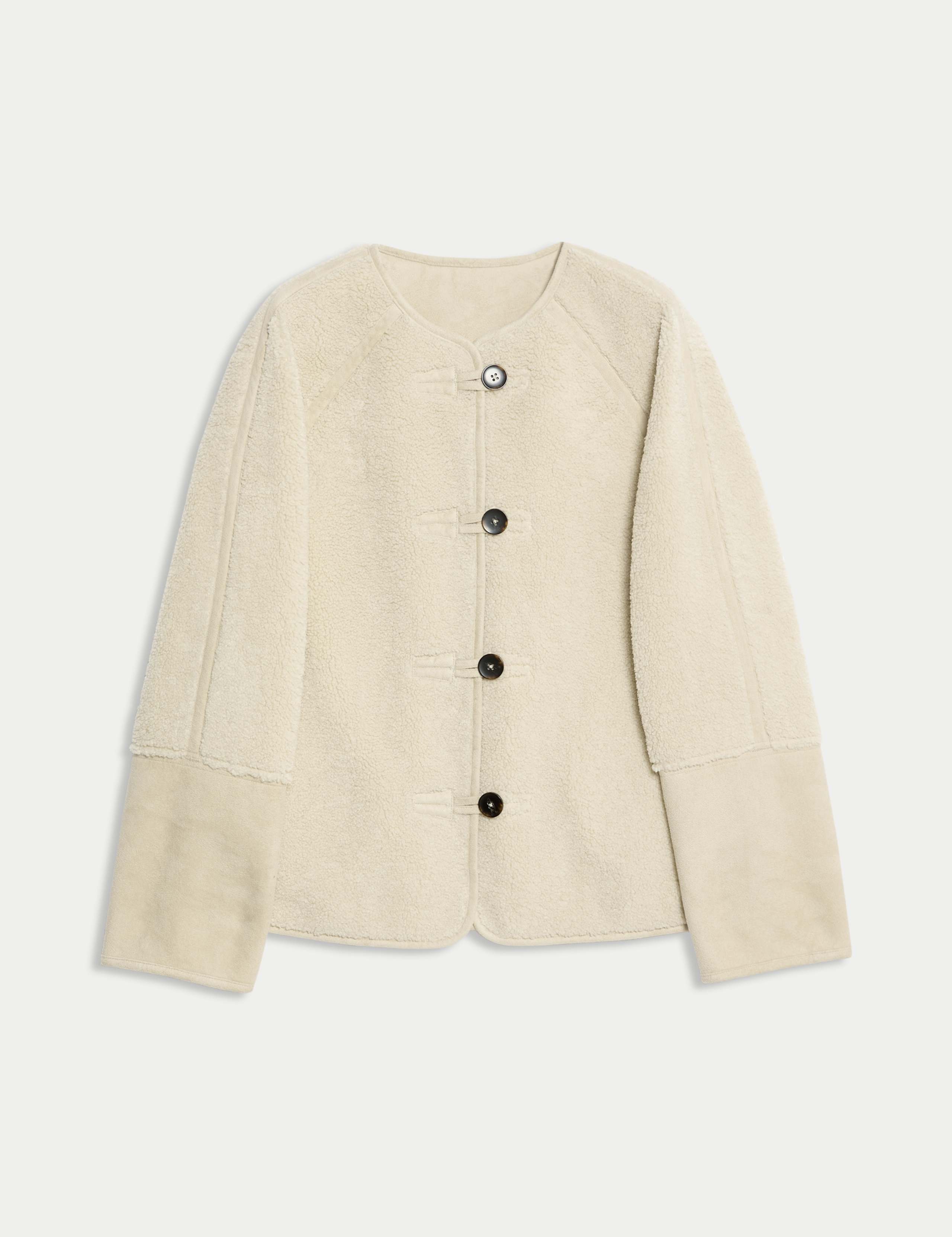 Faux Shearling Reversible Cropped Jacket