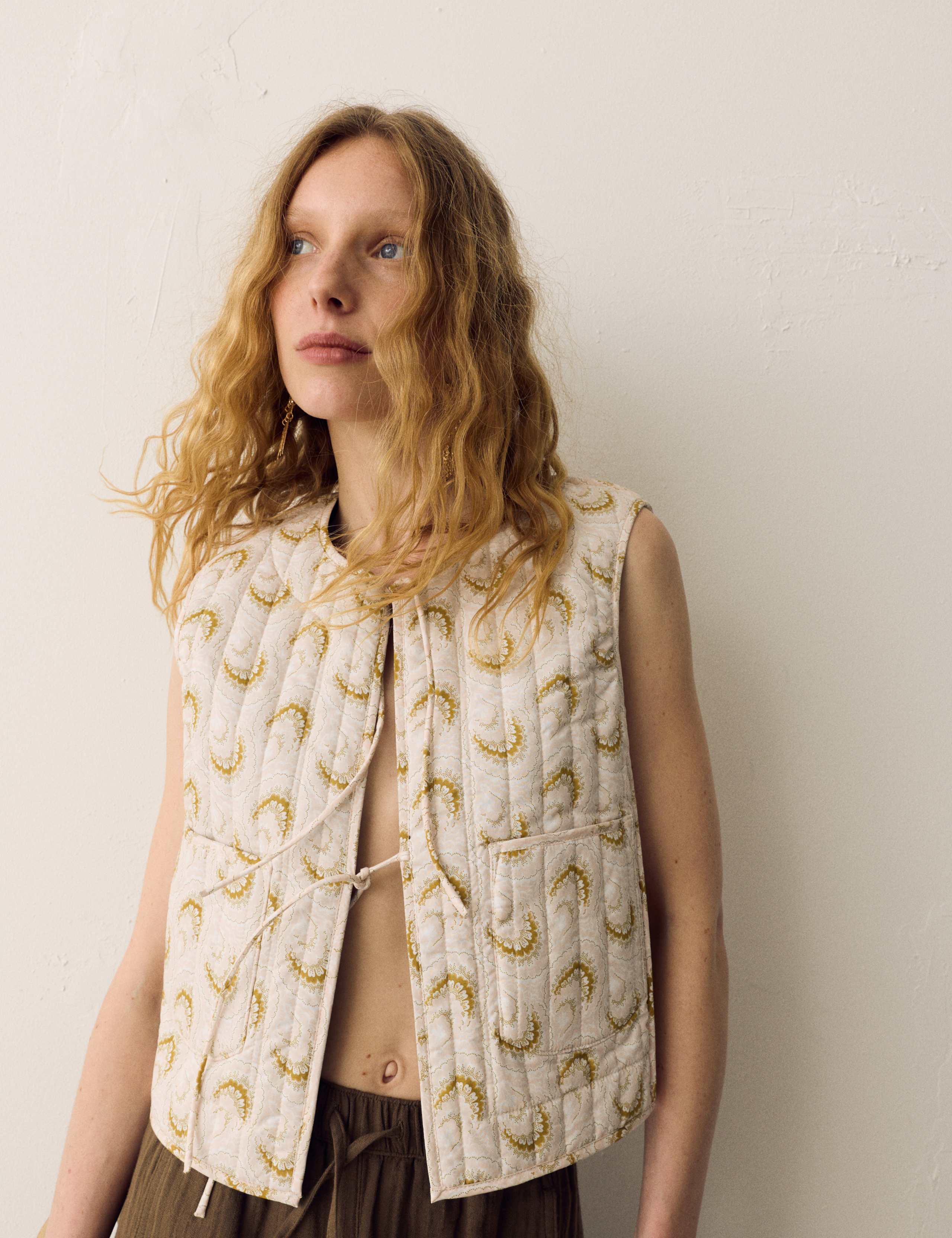 Pure Cotton Printed Quilted Reversible Gilet