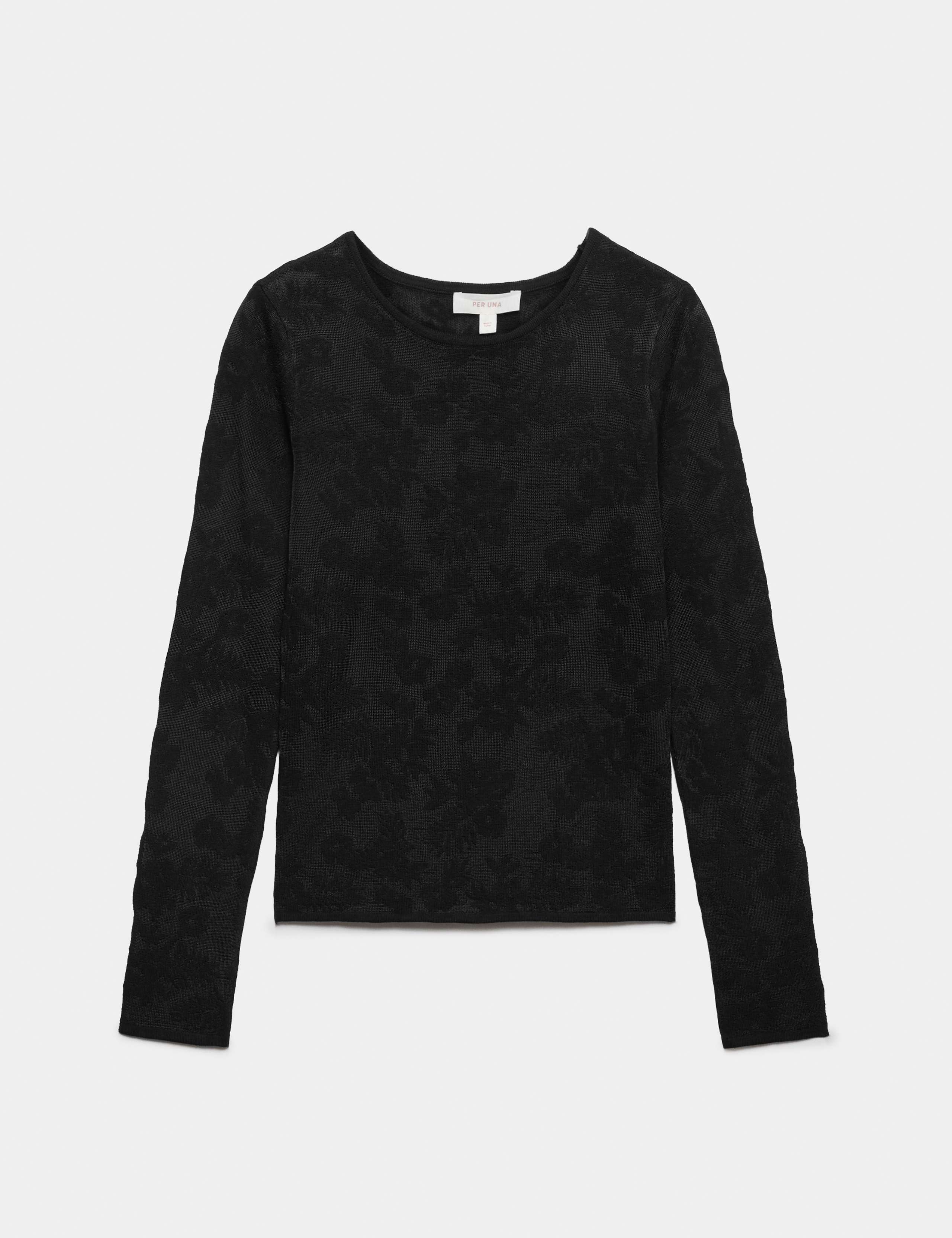 Sheer Floral Knitted Jumper
