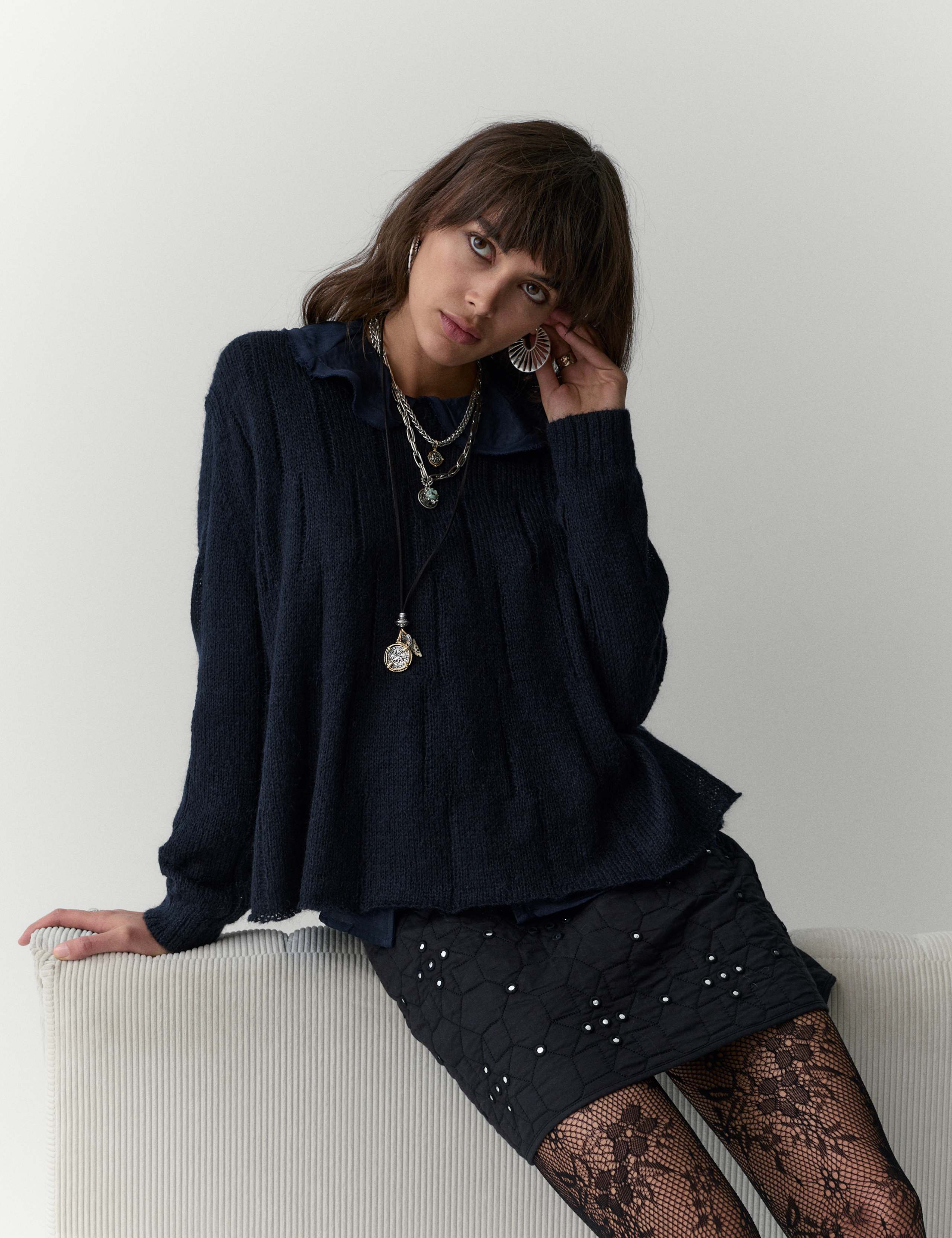 Fine Gauge Slouchy Jumper with Mohair