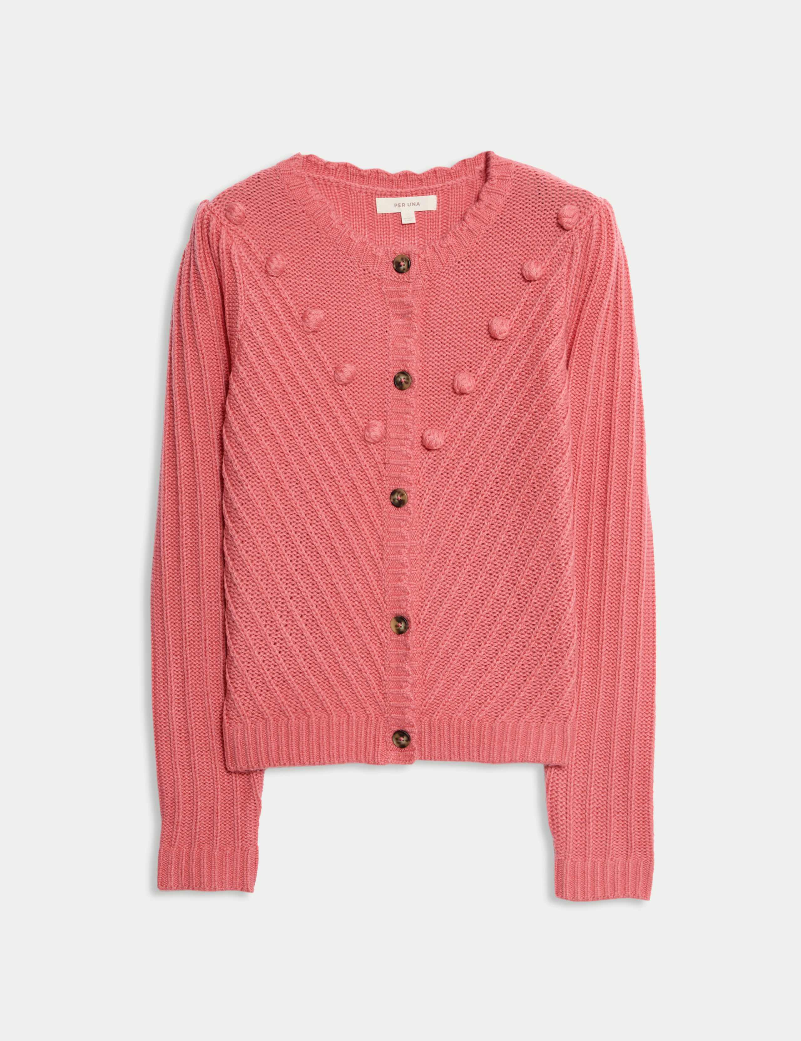 Knitted Button Detail Relaxed Cardigan