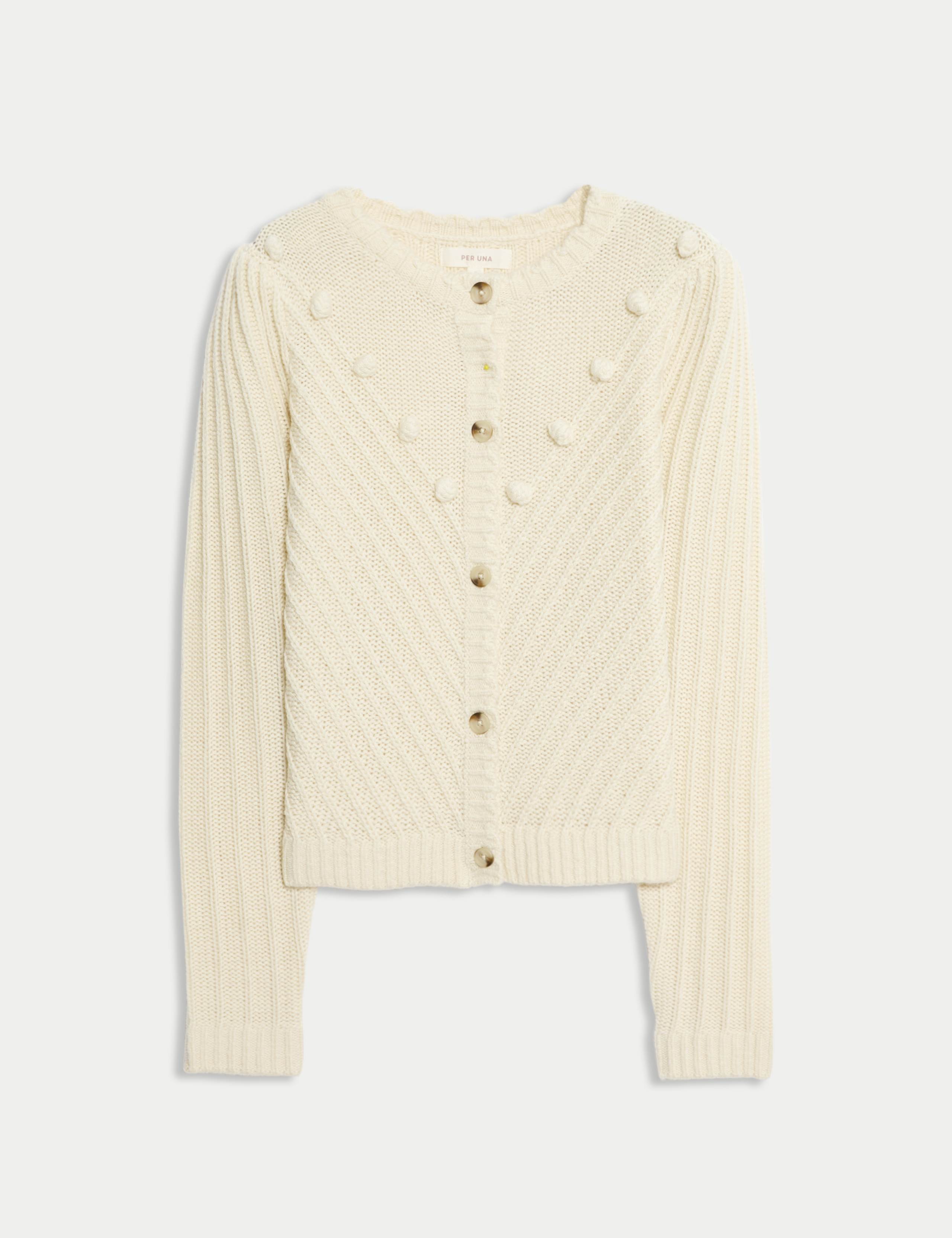 Knitted Button Detail Relaxed Cardigan