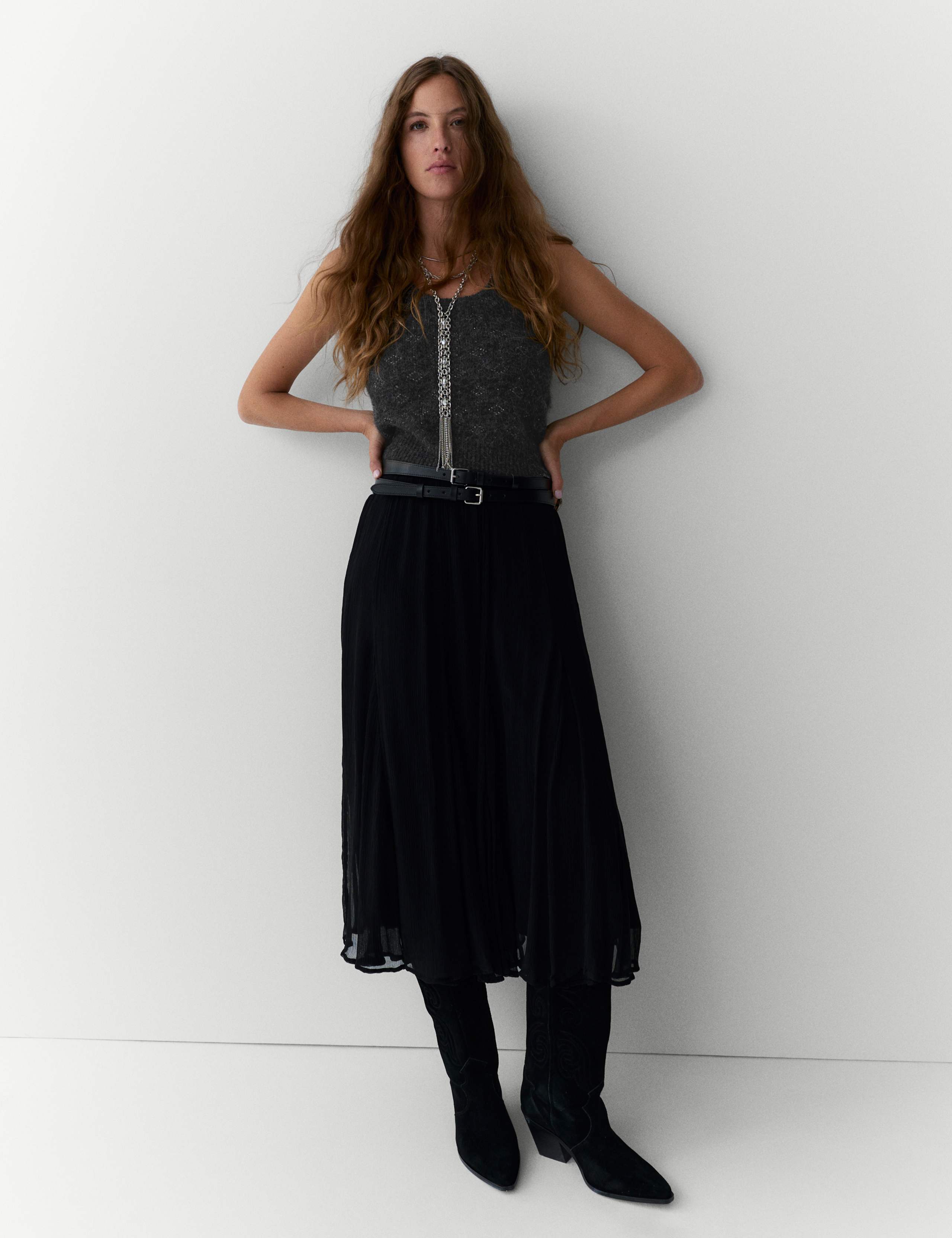 Lurex Jacquard Cropped Knitted Vest