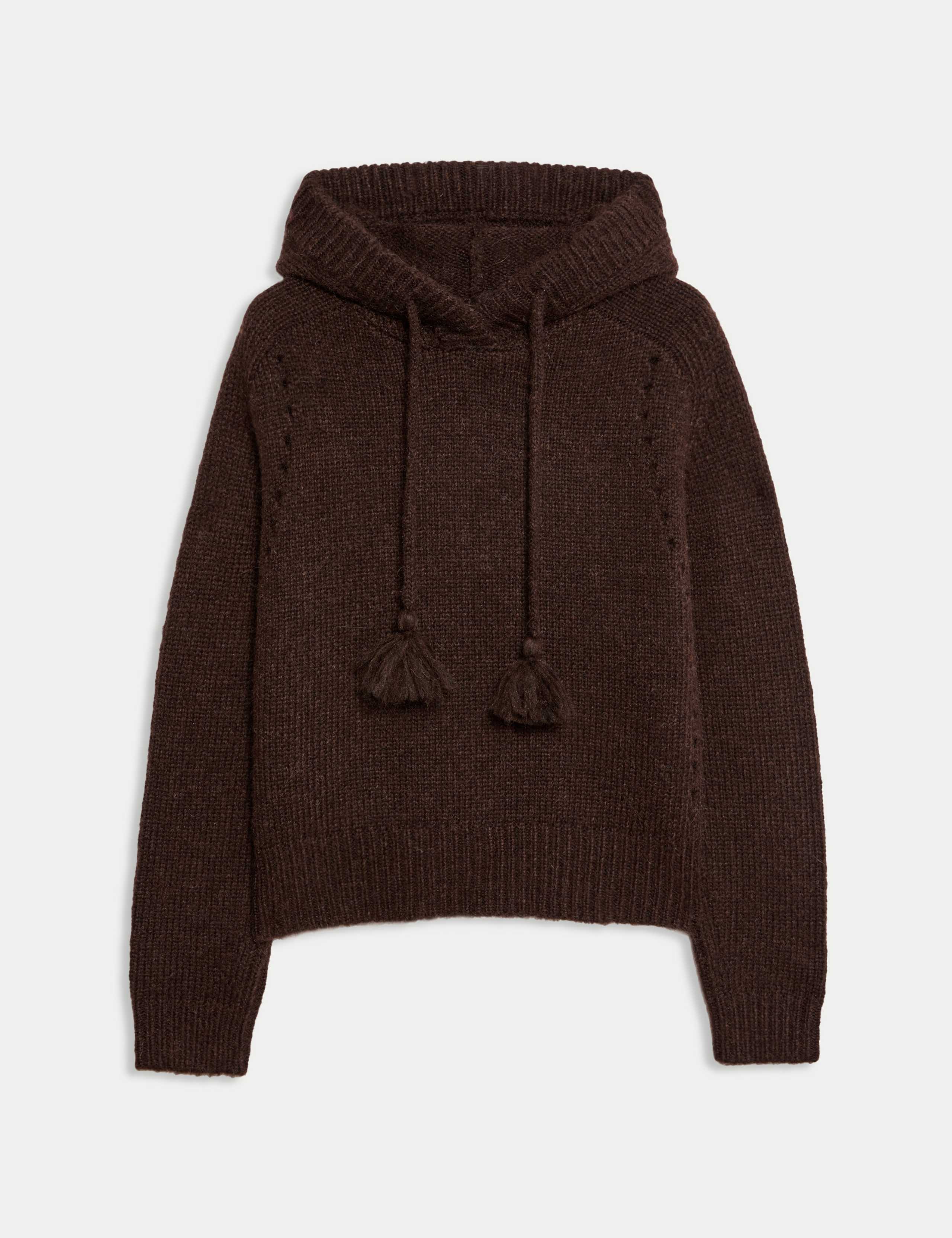 Textured Hoodie with Alpaca