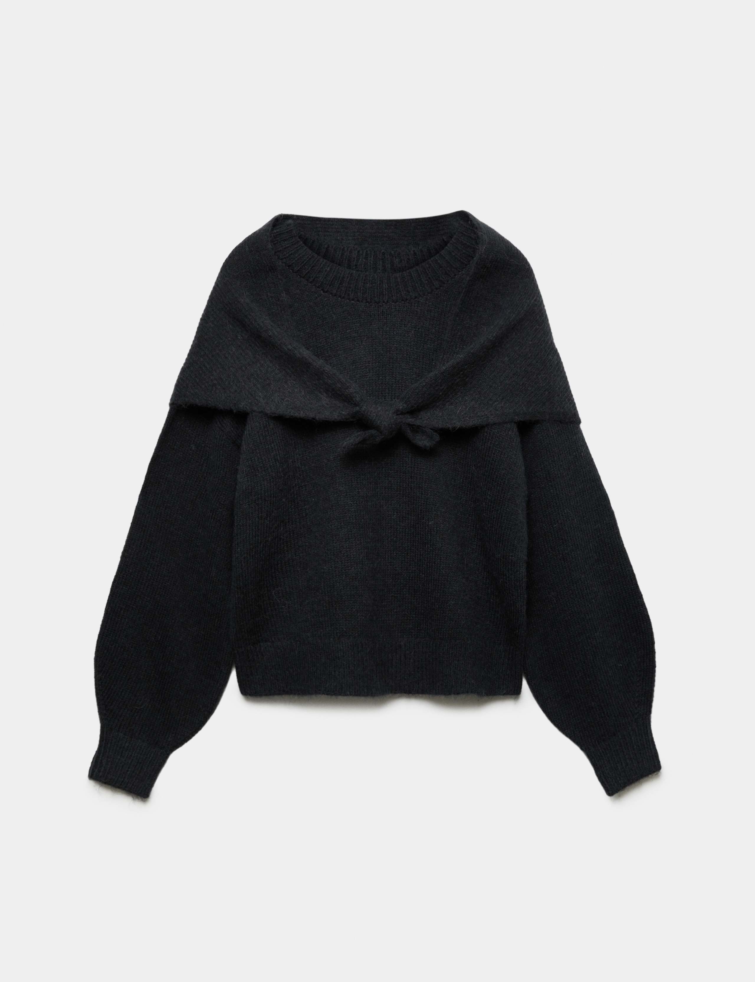 Detachable Scarf Neck Jumper