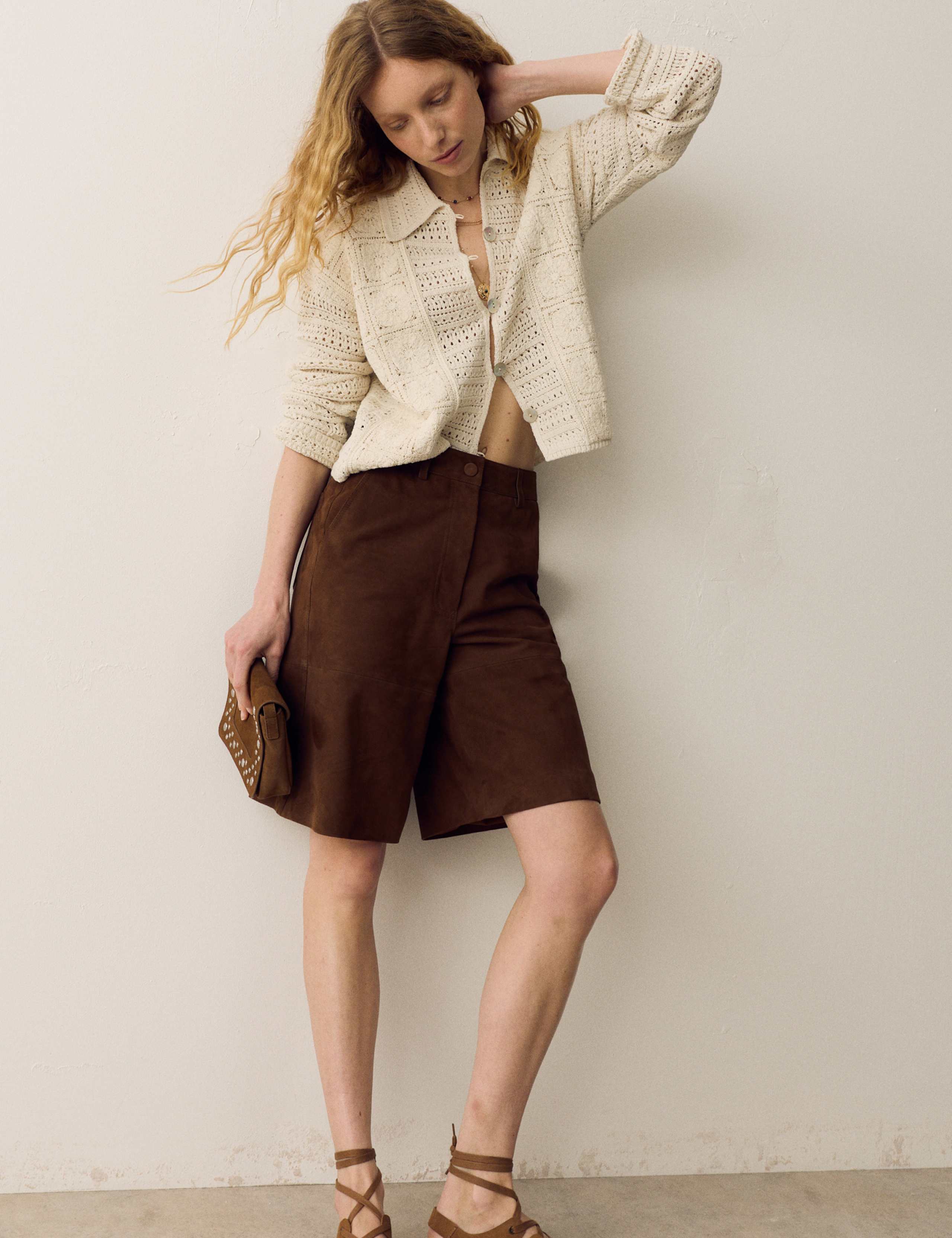 Suede Bermuda Shorts