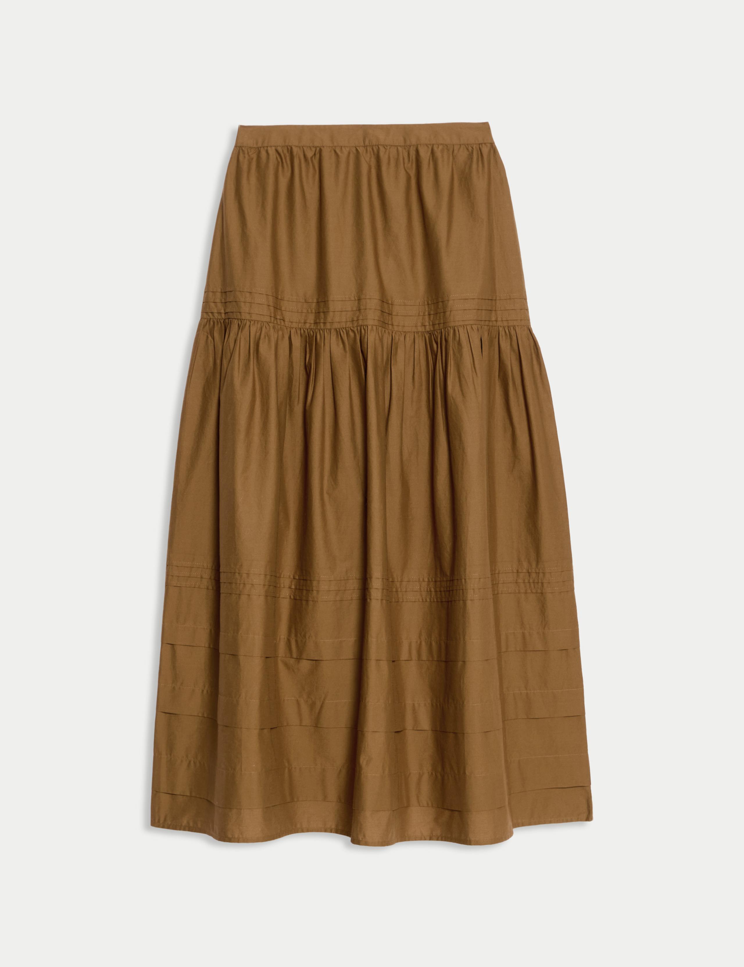 Pure Cotton Midaxi Tiered Skirt