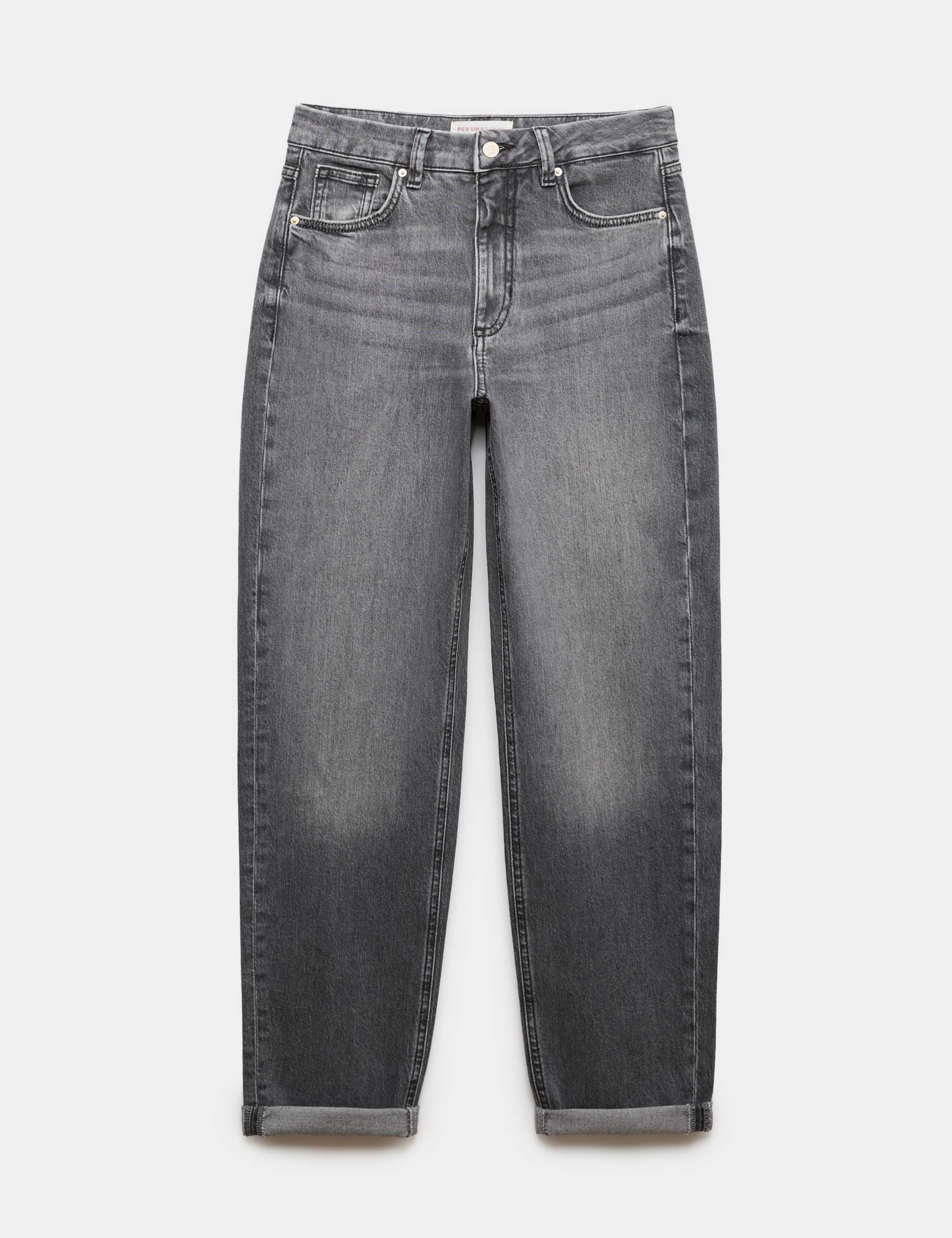Girlfriend Mid Rise Turn Up Jeans with Lyocell