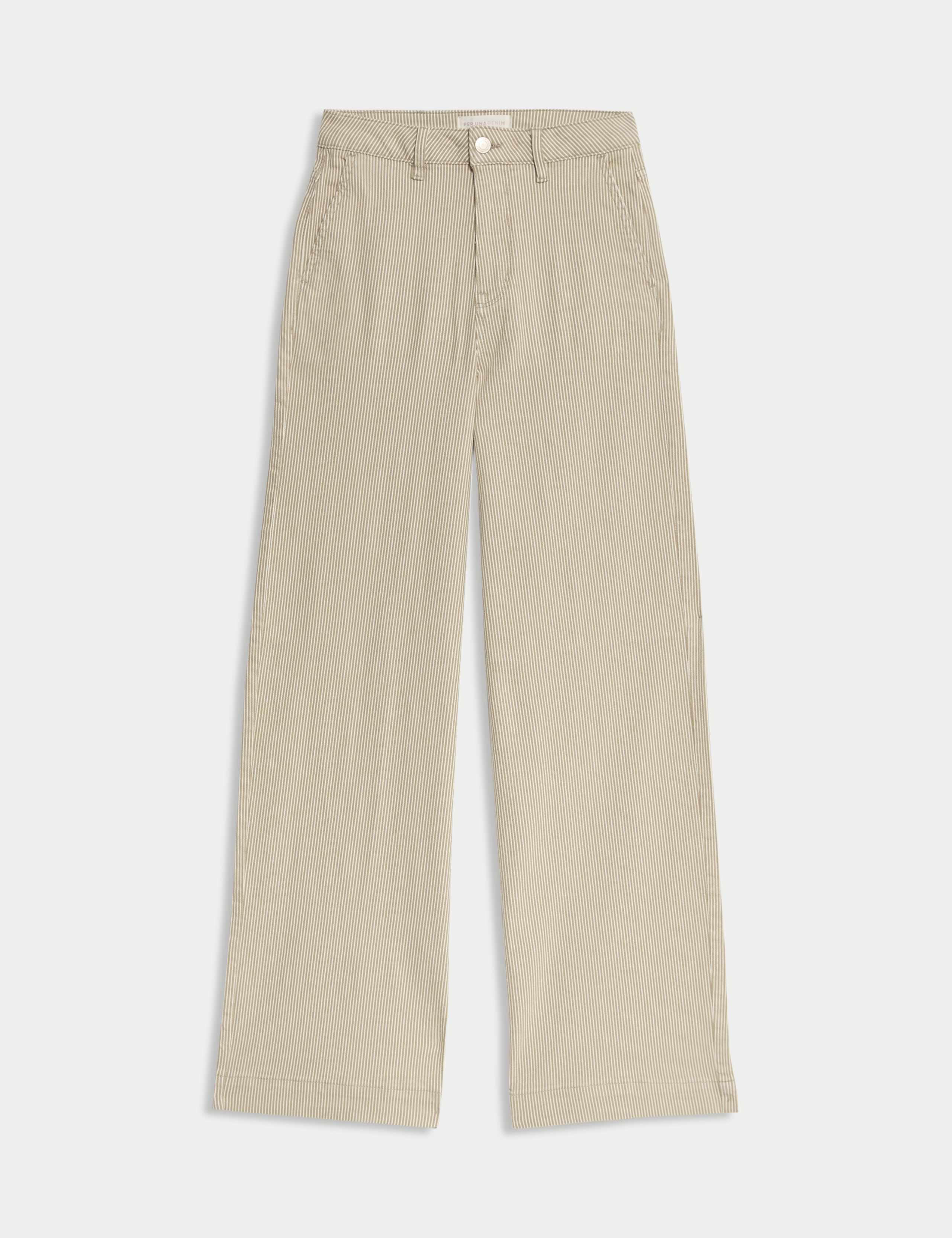 High Waisted Striped Wide Leg Jeans