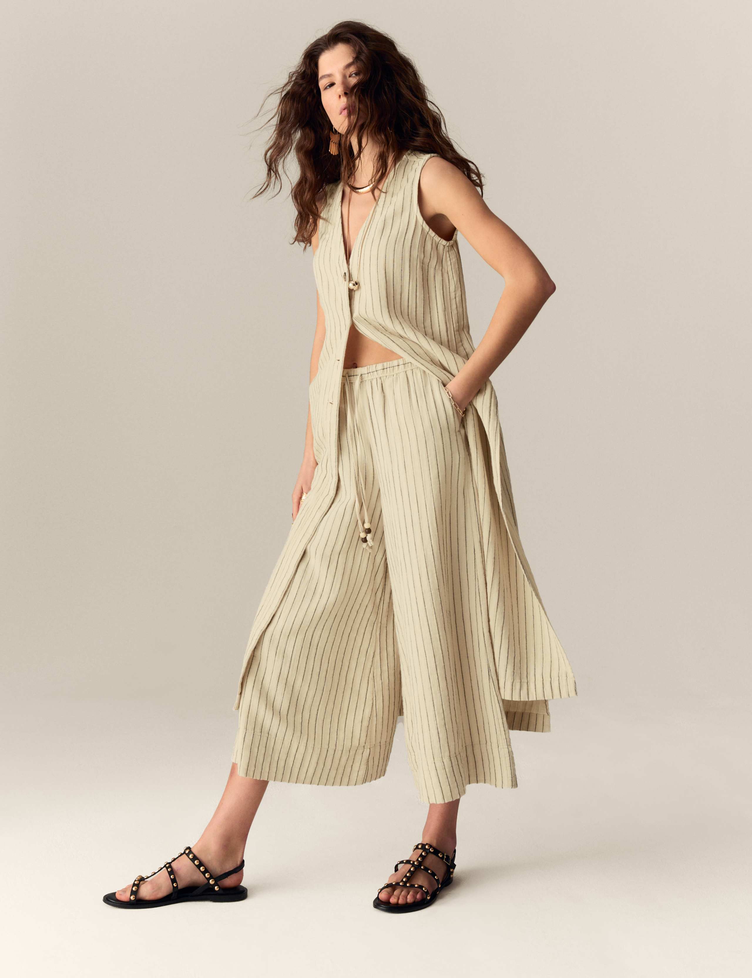 Striped Culotte Trousers