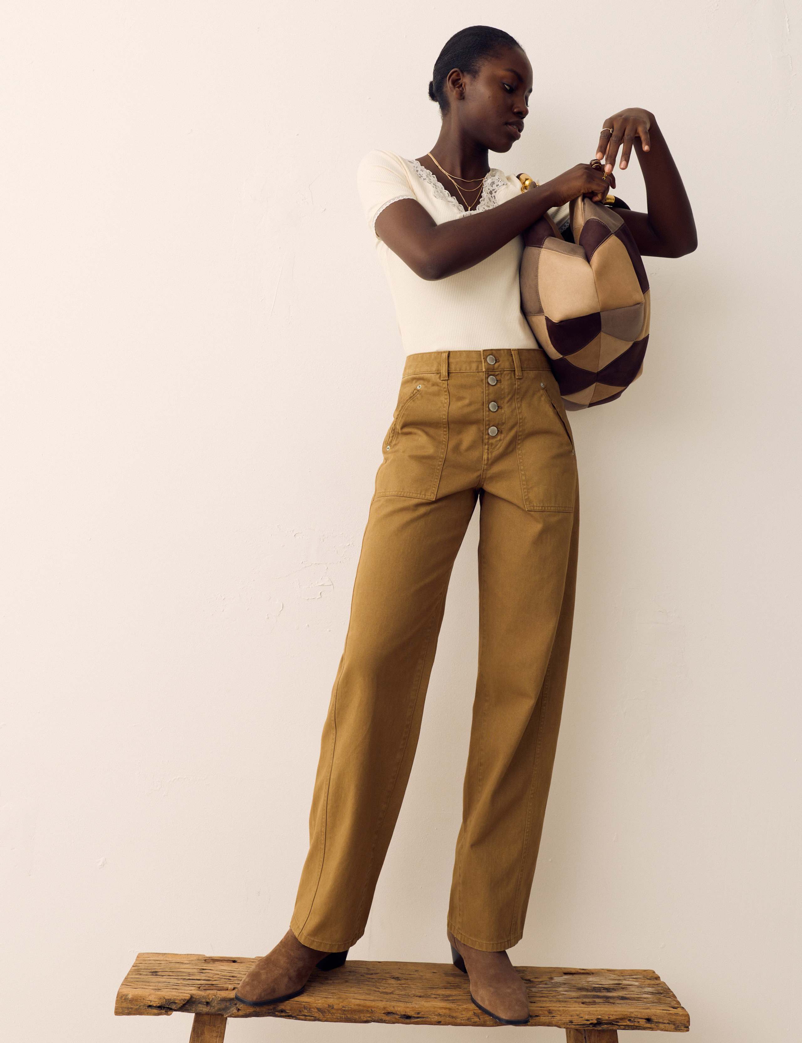 Pure Cotton Tapered Utility Trousers