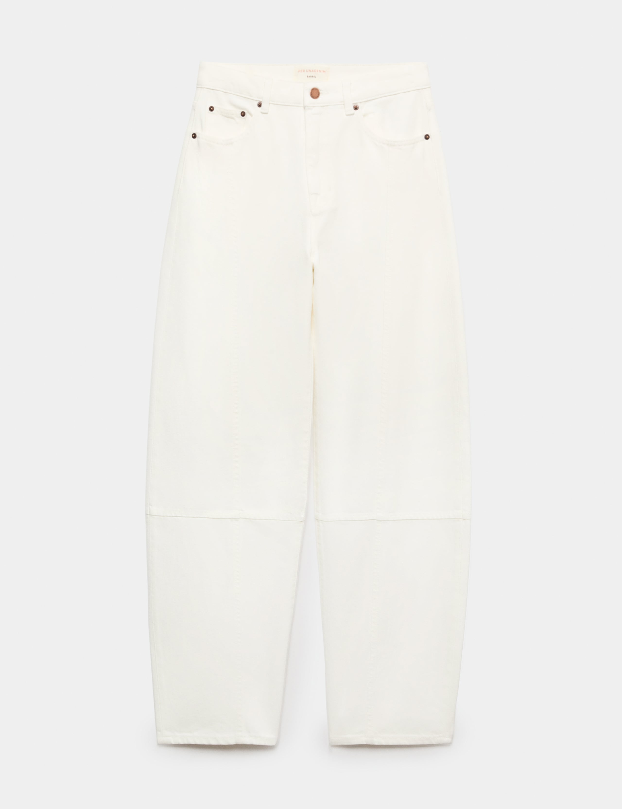 Lyocell Blend High Wasited Seamed Barrel Leg Jeans