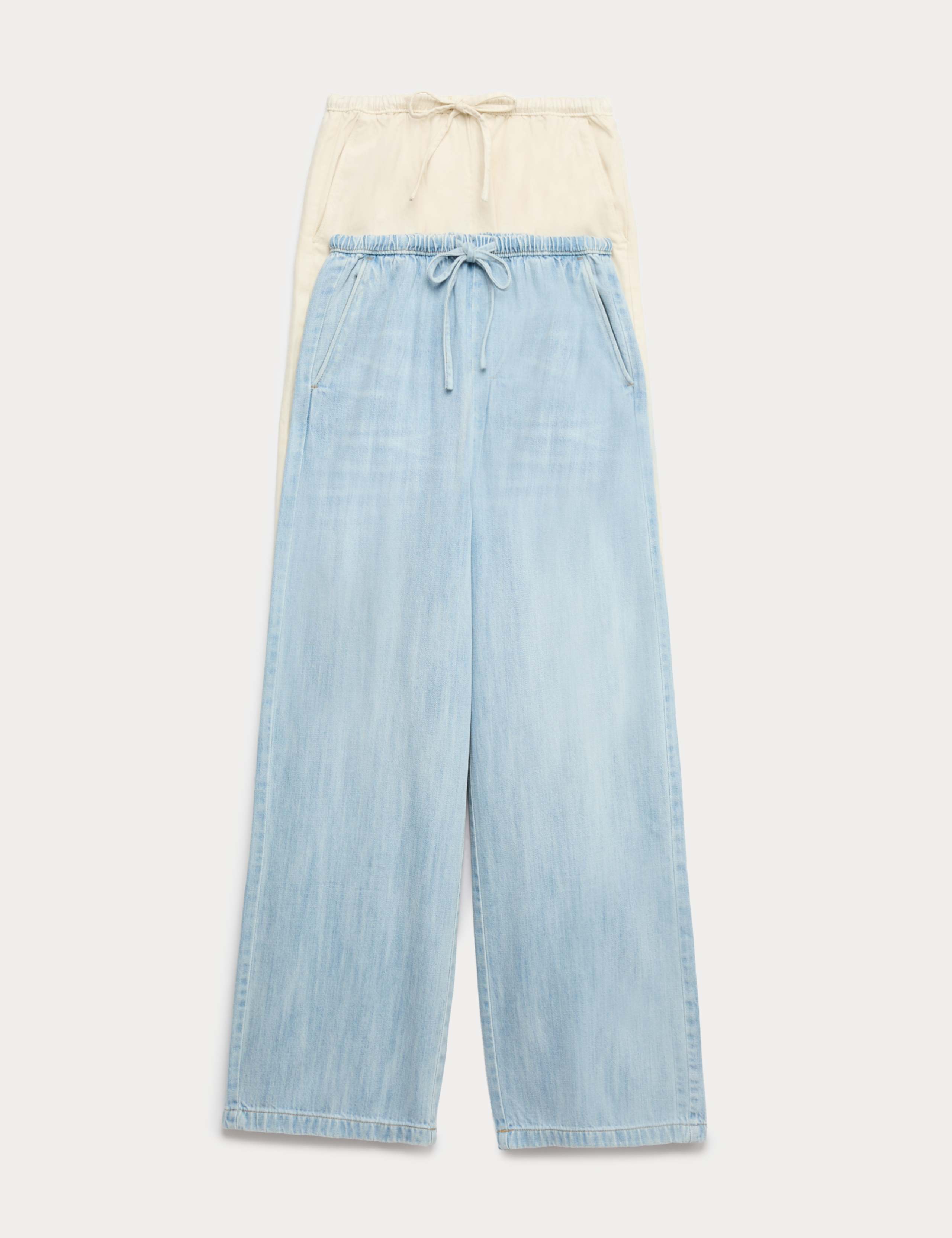 2 Pack Denim Pull On Wide Leg Jeans