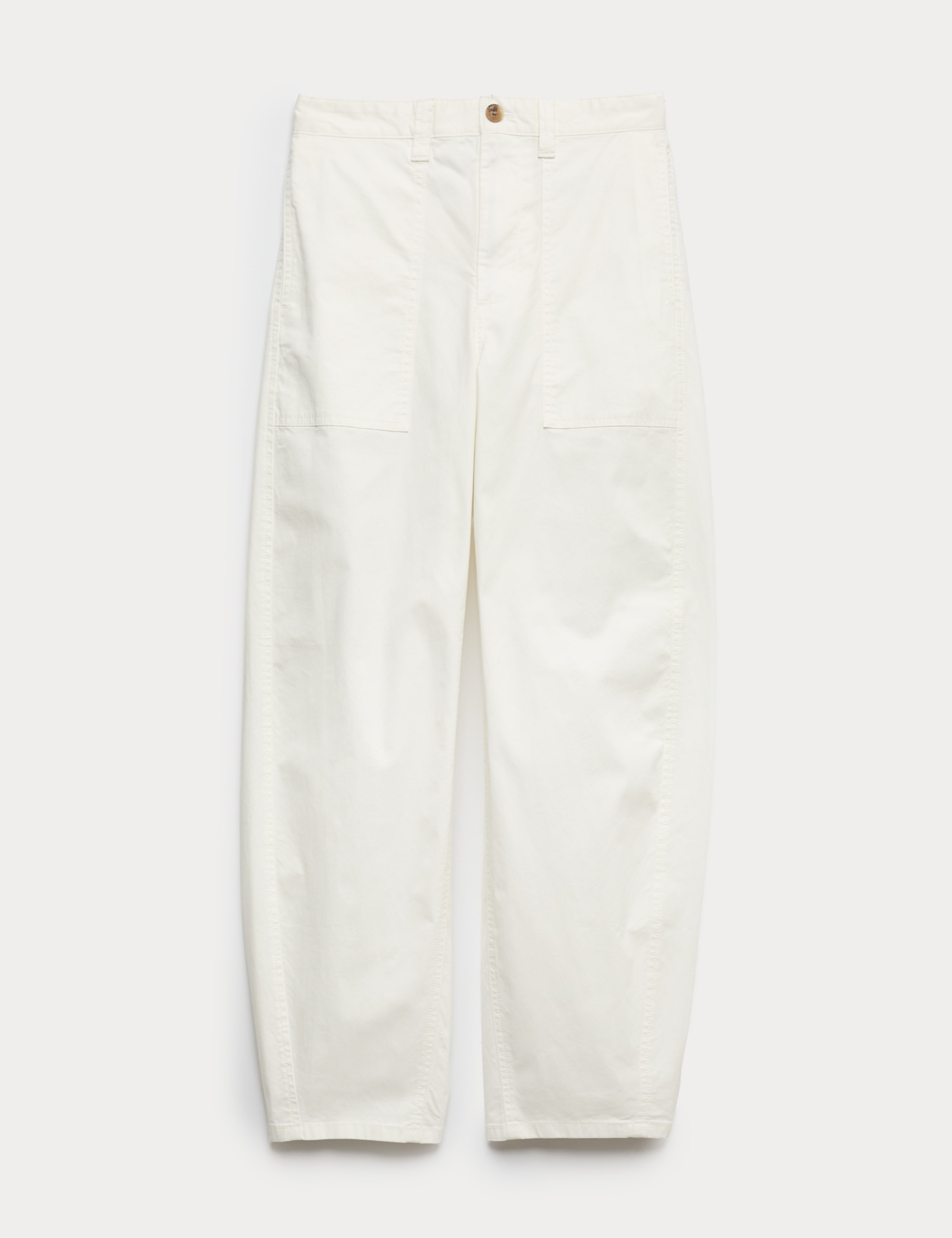 Cotton Rich Barrel Leg Trousers