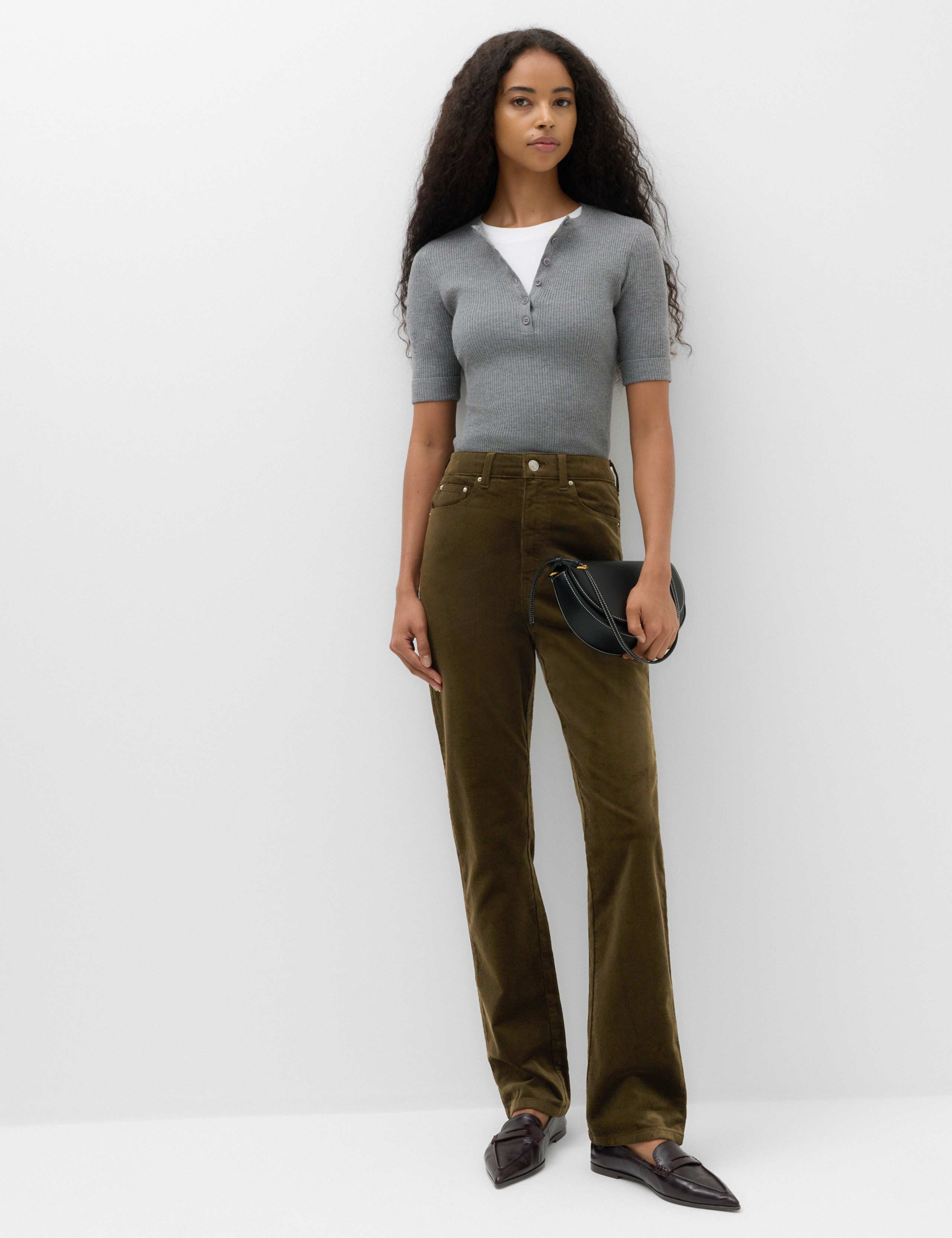 Cord Straight Leg Trousers