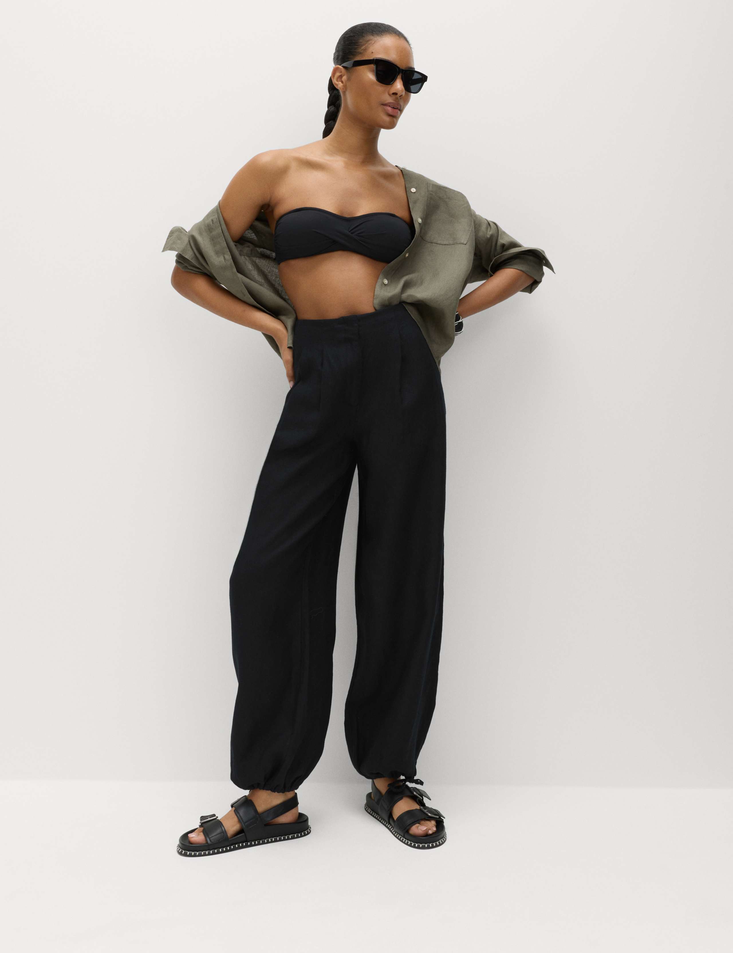 Pure Linen Balloon Trousers