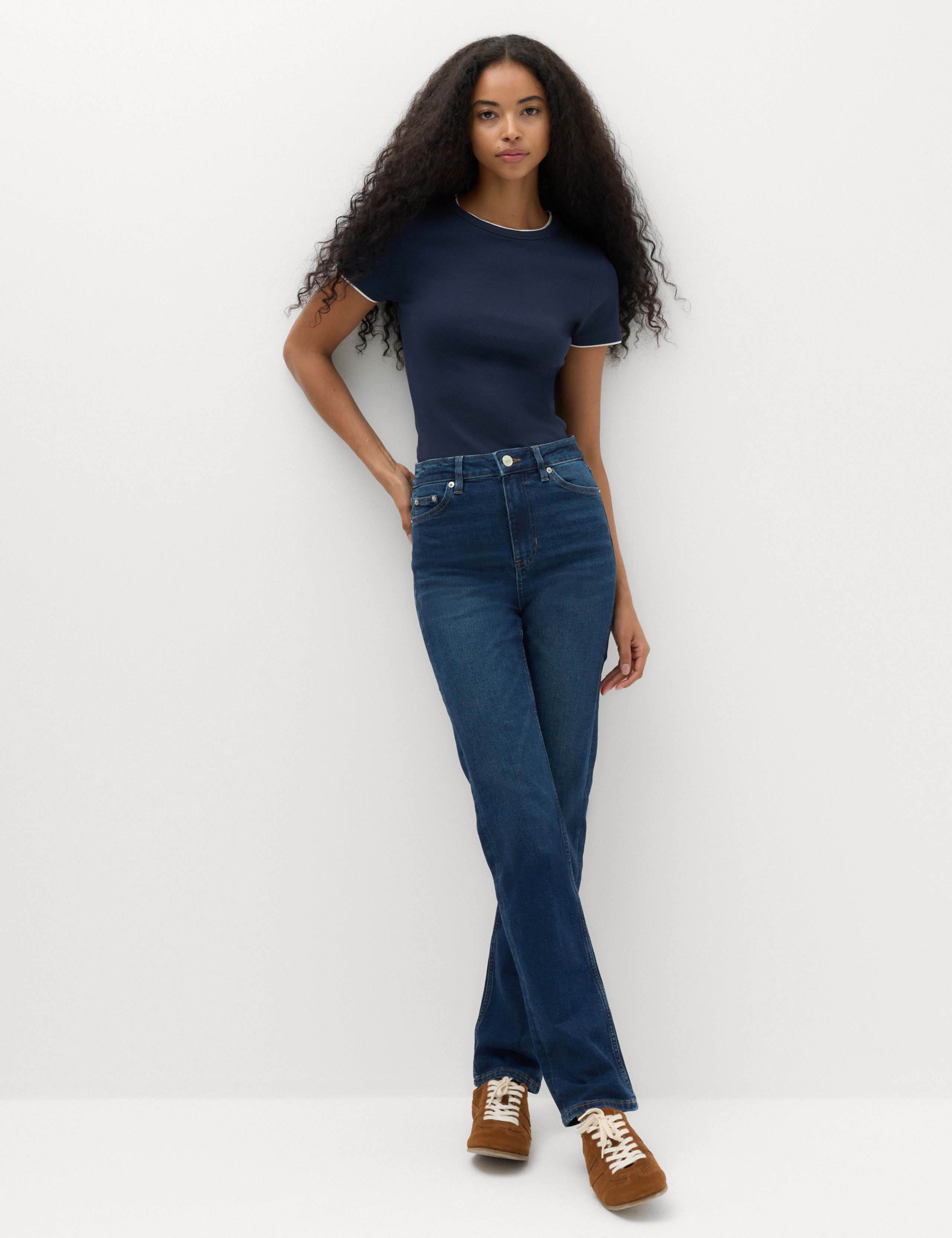 Sienna Mid Rise Straight Leg Jeans