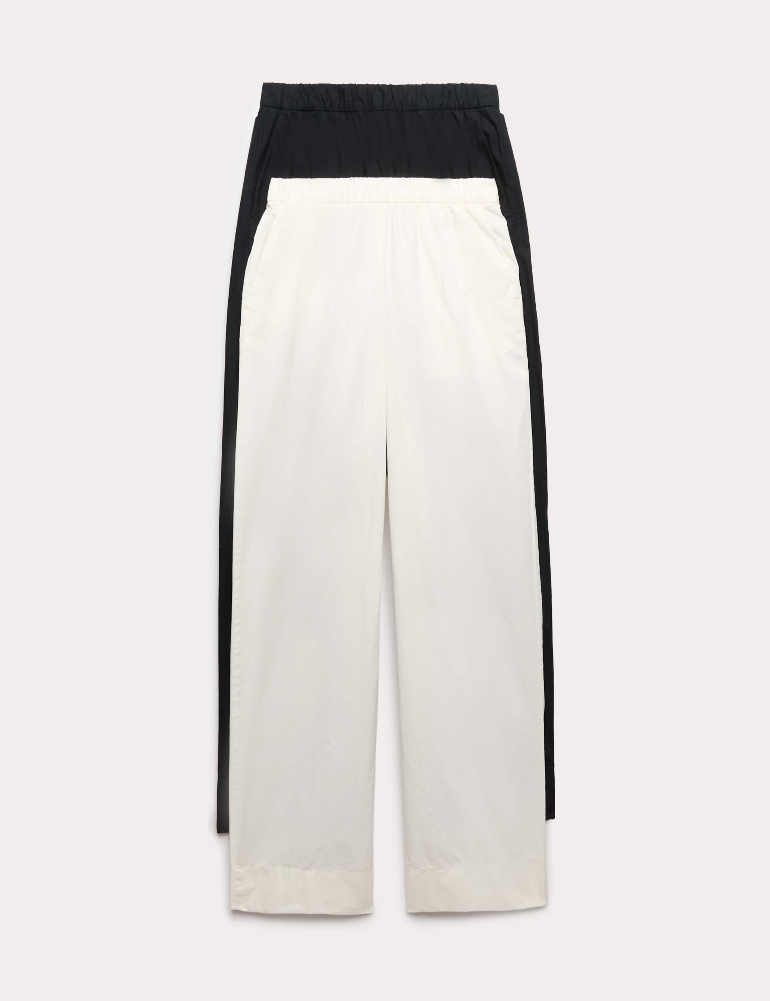 2 Pack Pure Cotton Poplin Straight Leg Trousers