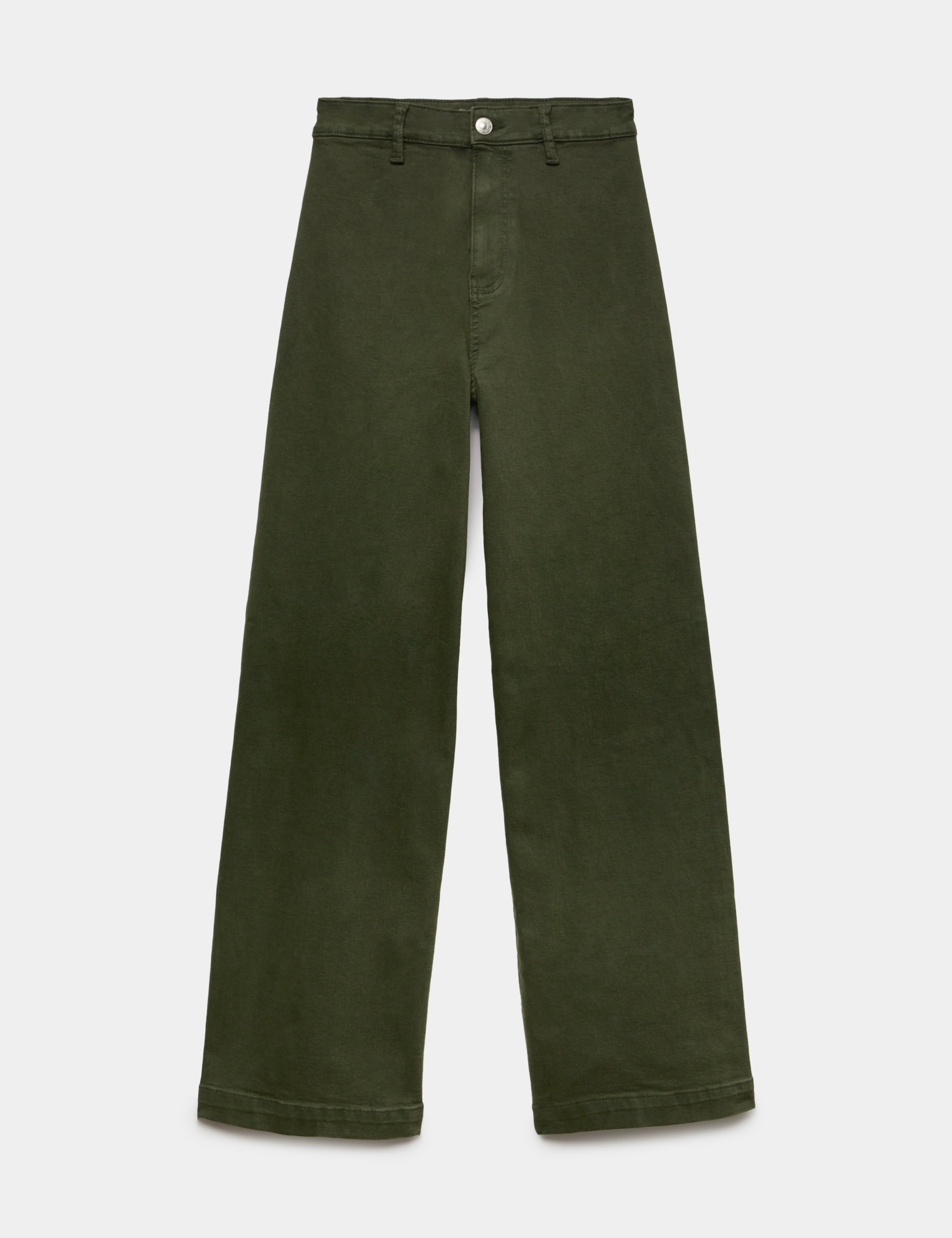 High Waisted Wide Leg Ankle Grazer Jeans