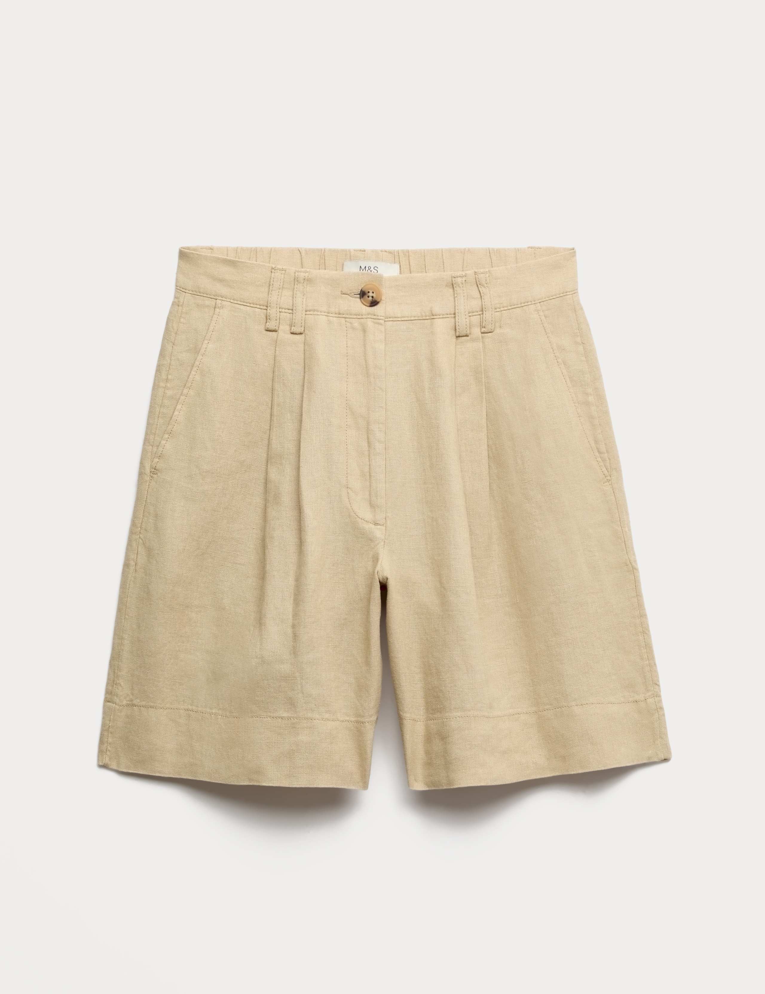 Pure Linen High Waisted Shorts