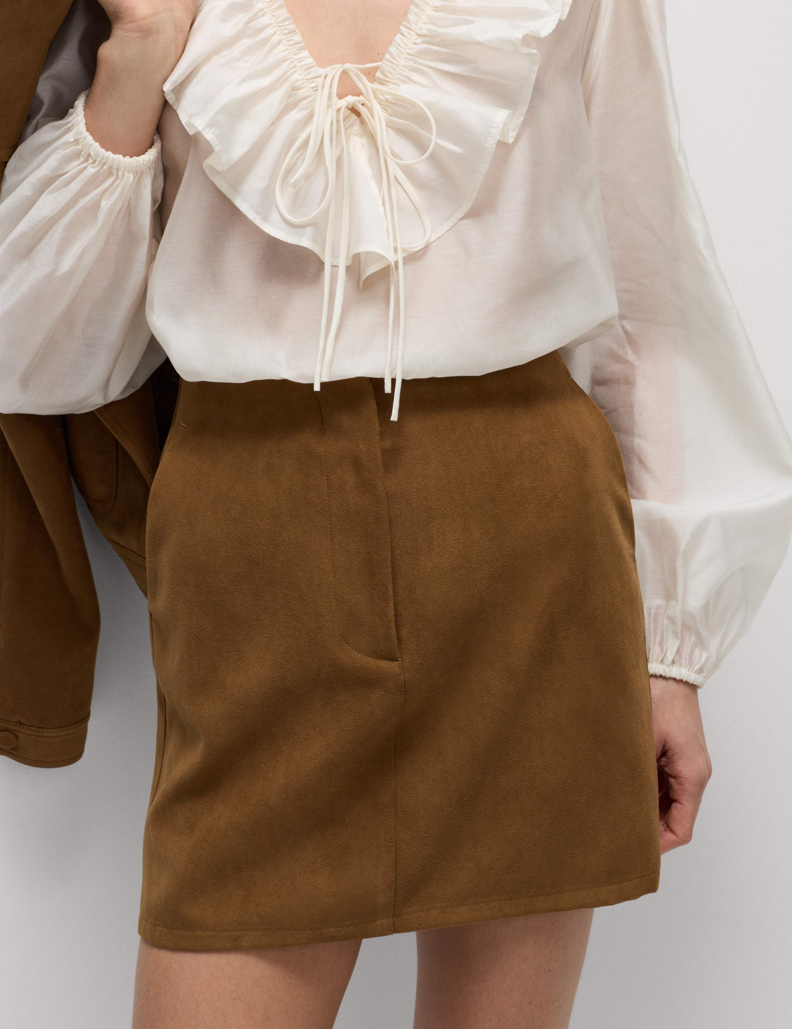 Suedette Mini A-Line Skirt