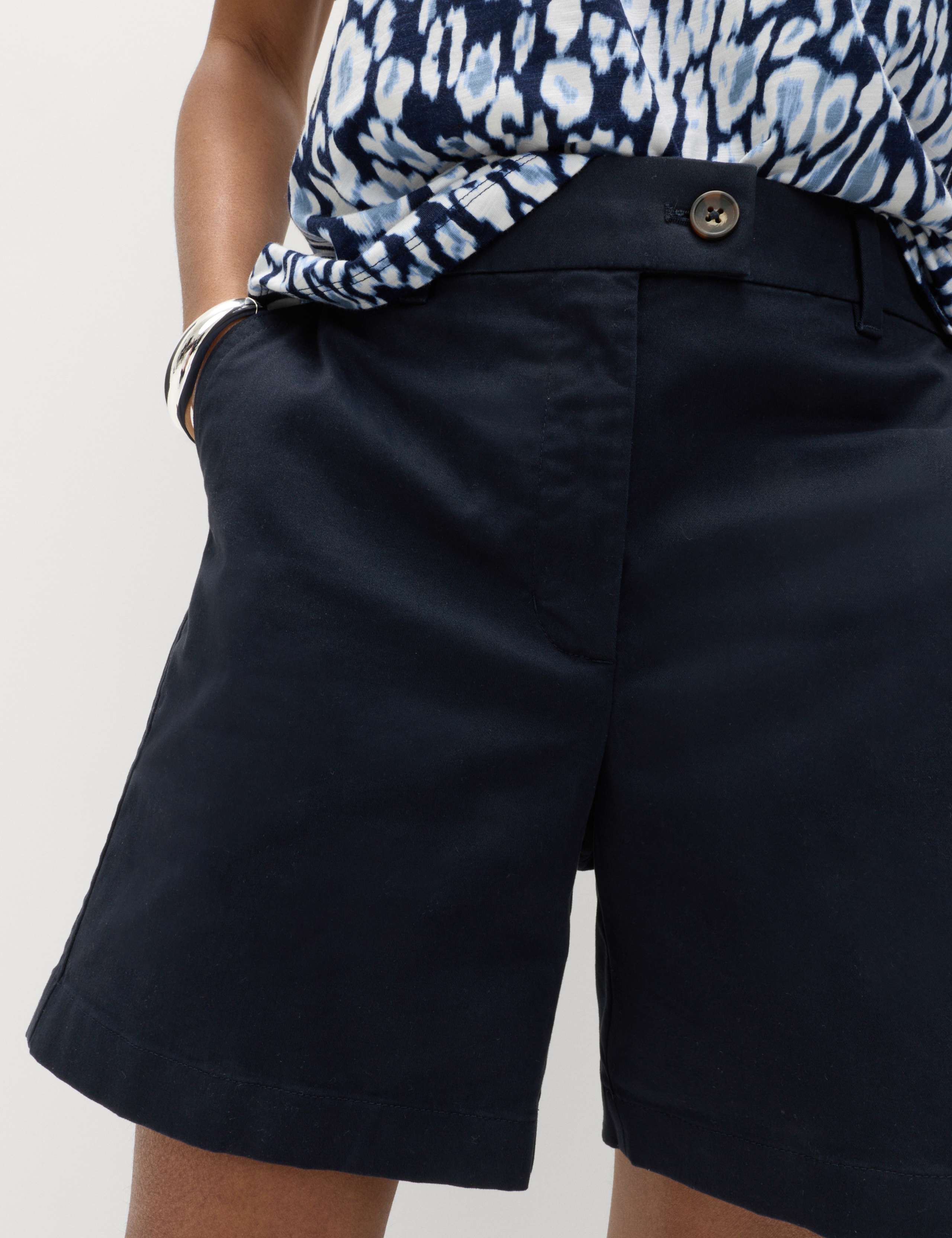 Cotton Rich High Waisted Chino Shorts