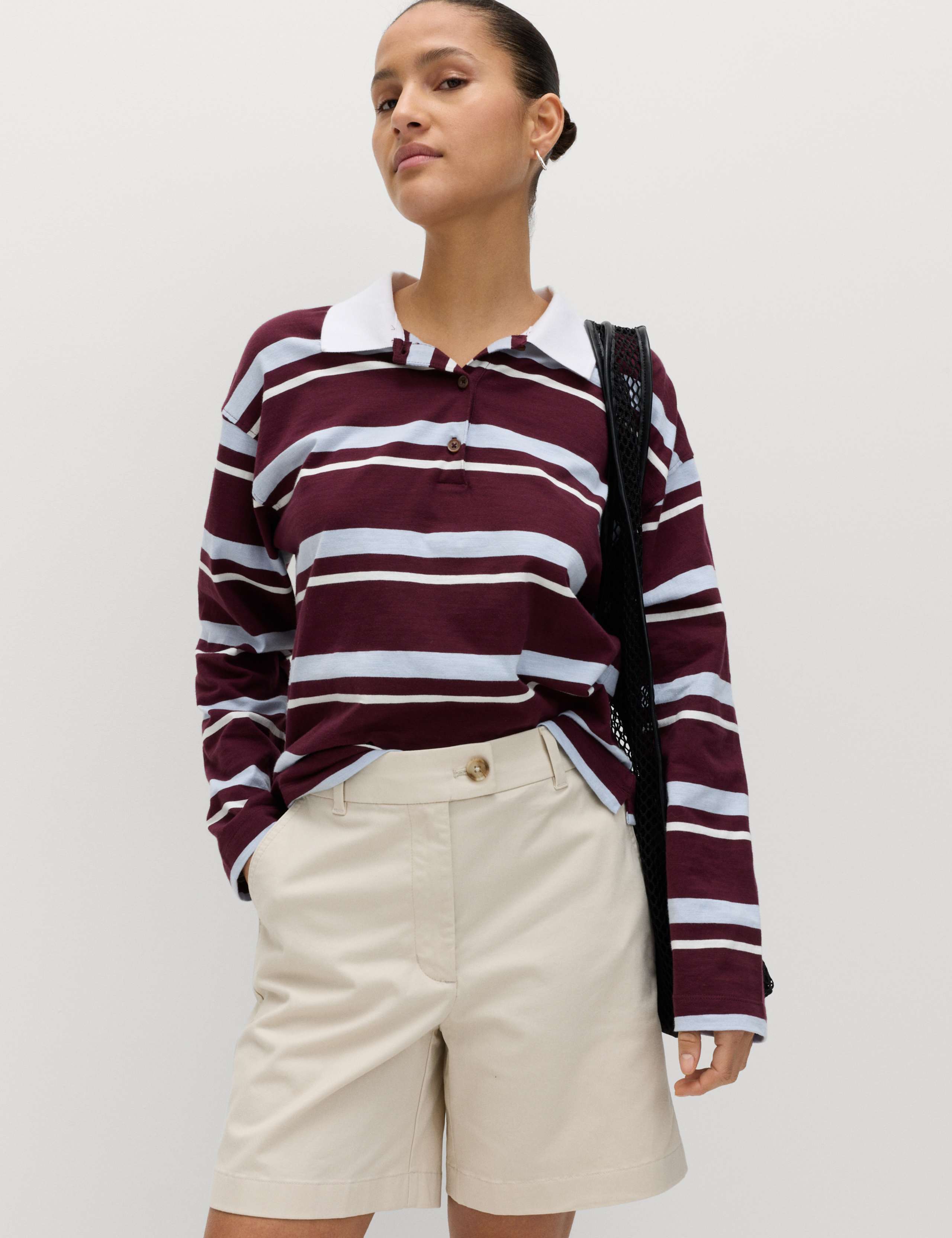 Cotton Rich High Waisted Chino Shorts