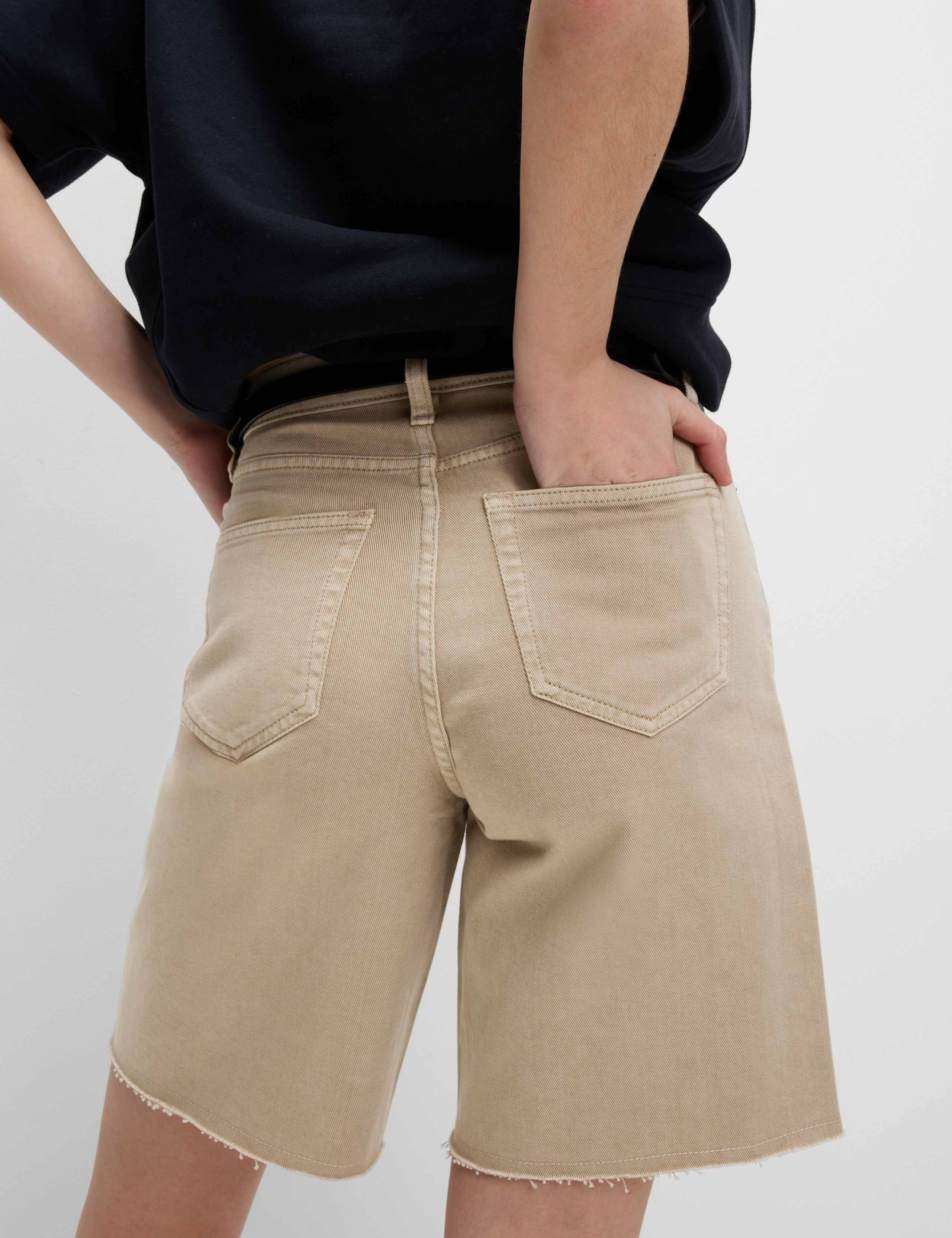 Pure Cotton Denim Bermuda Shorts