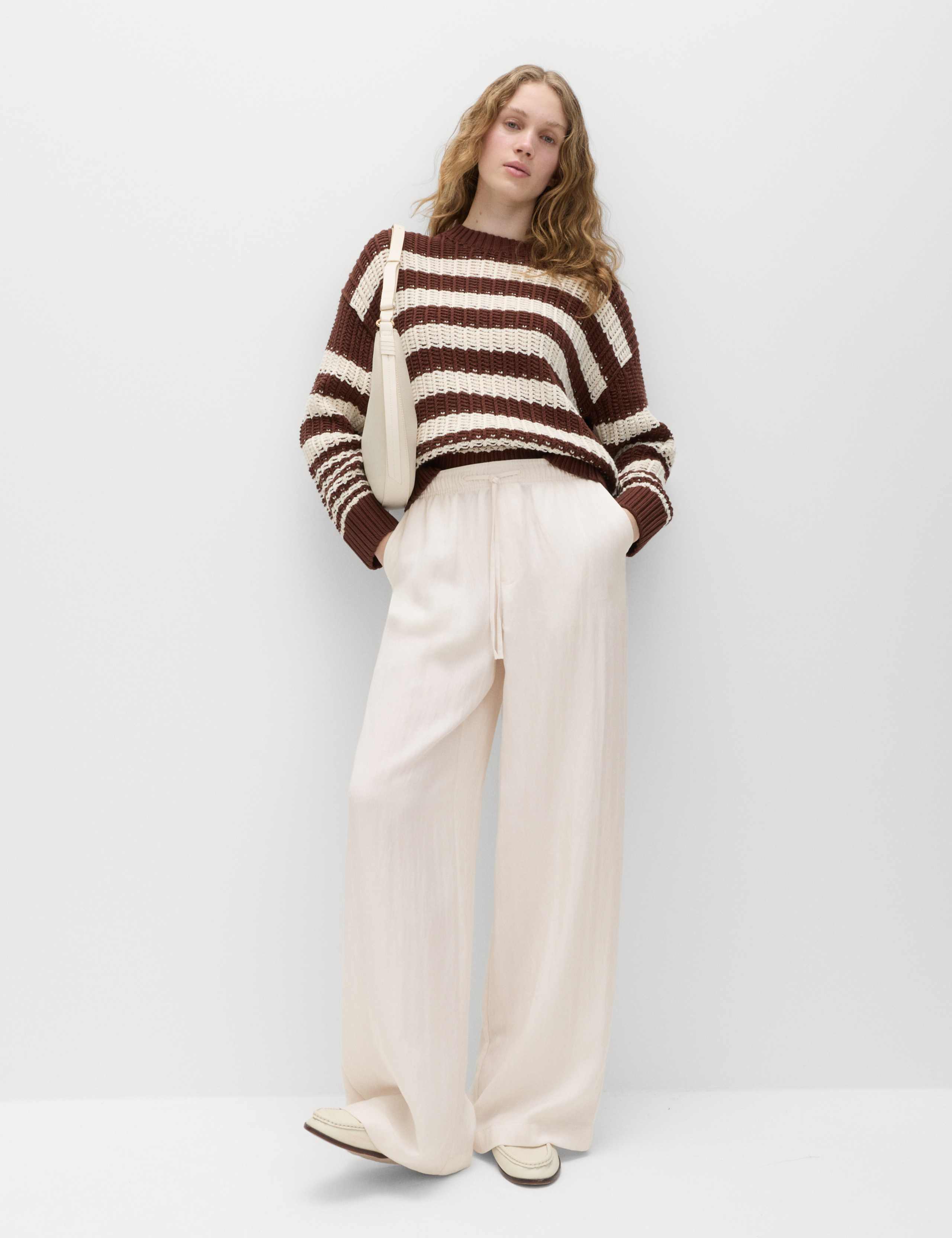 Lyocell Rich Drawstring Wide Leg Trousers
